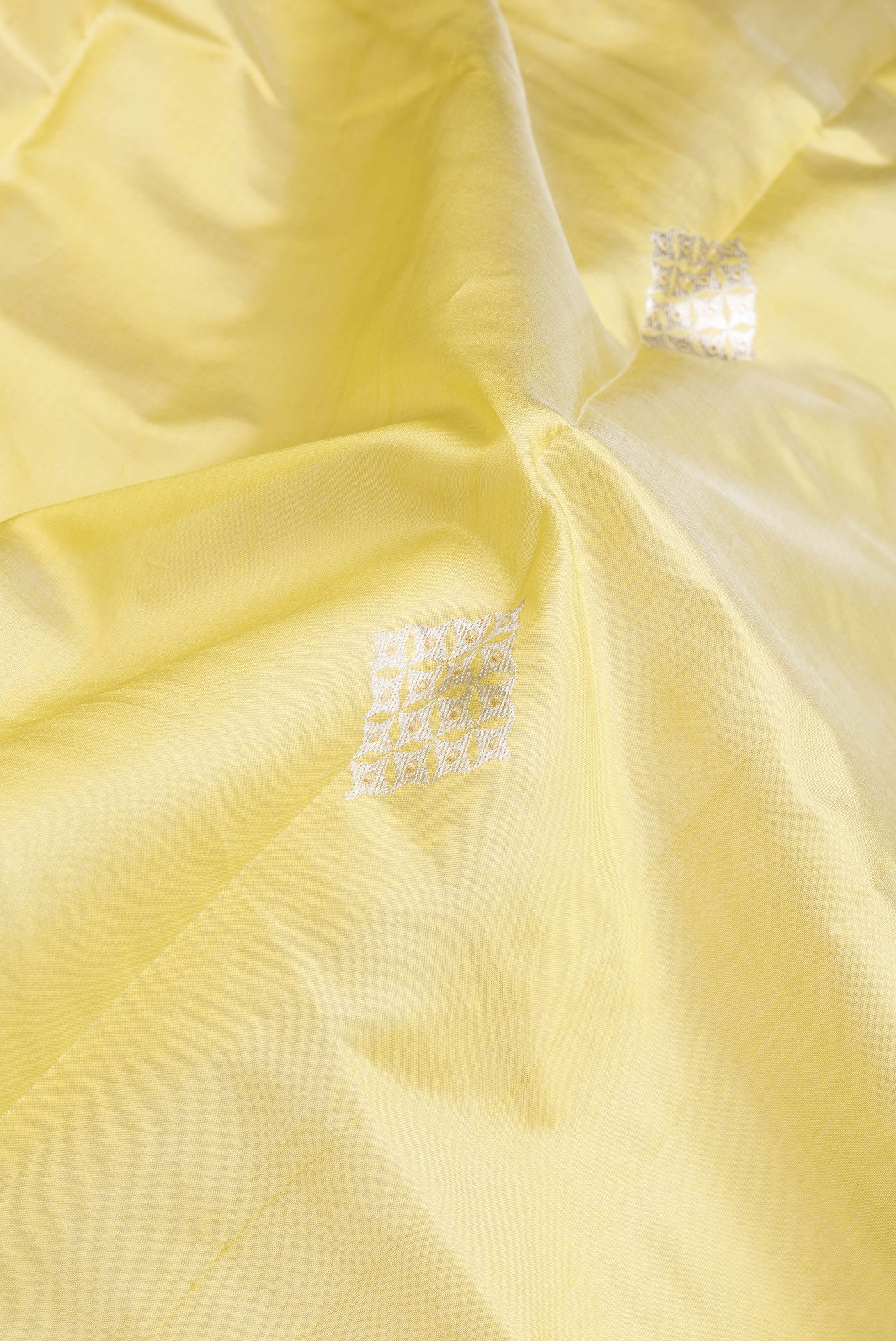Lemon Yellow Banarasi Katan Silk Saree - Image 2