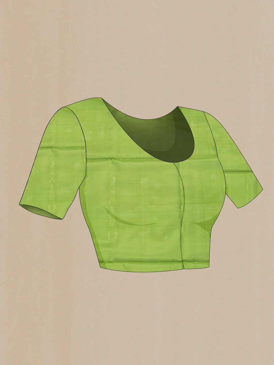 Parrot Green Dual Tone Uppada Silk Saree - Image 5