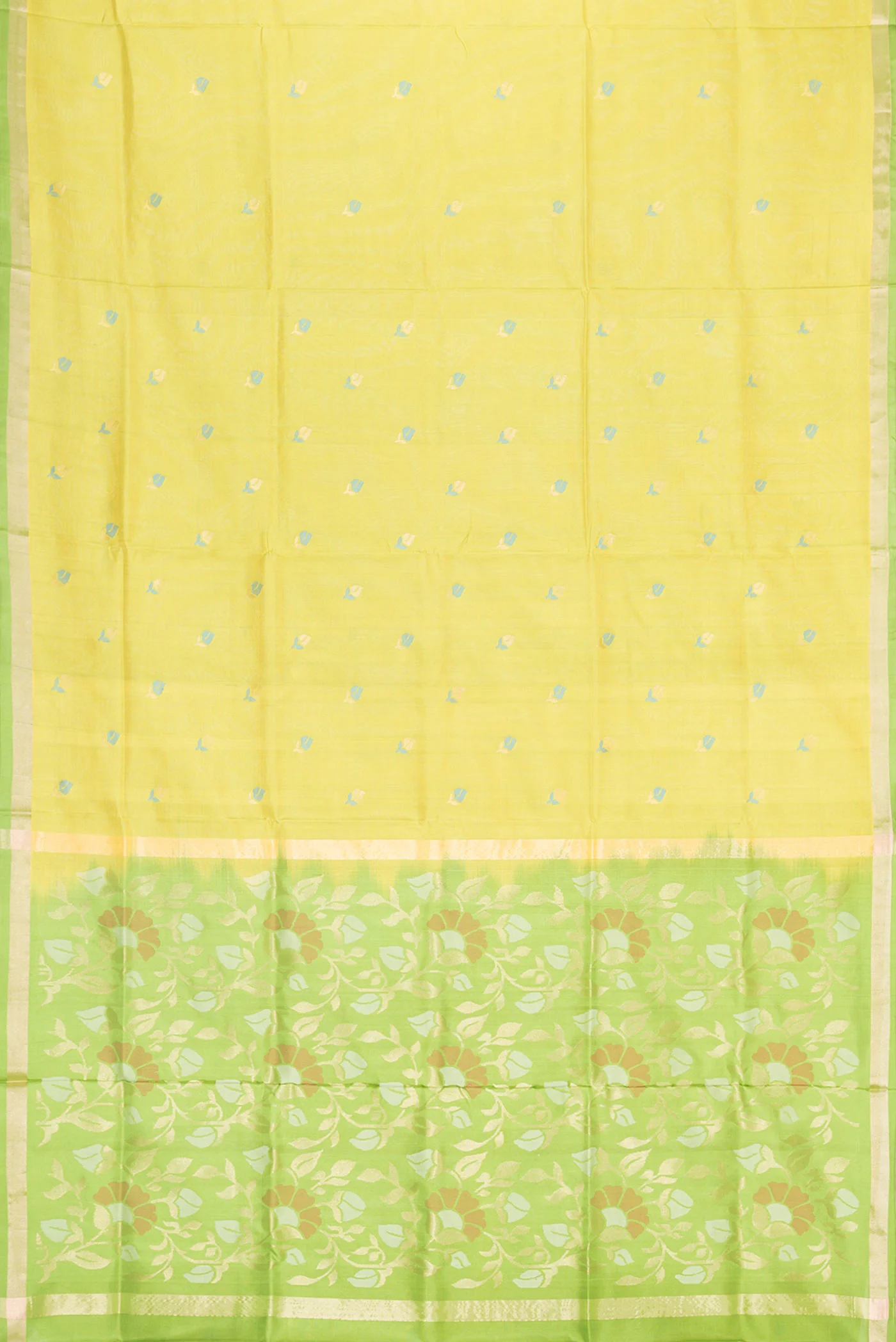Parrot Green Dual Tone Uppada Silk Saree - Image 6