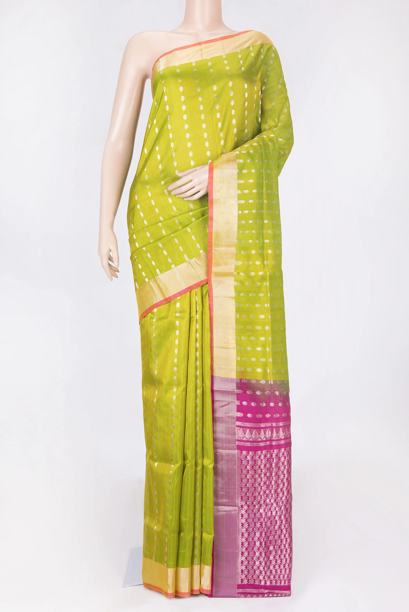 Parrot Green Dual Tone Uppada Silk Saree