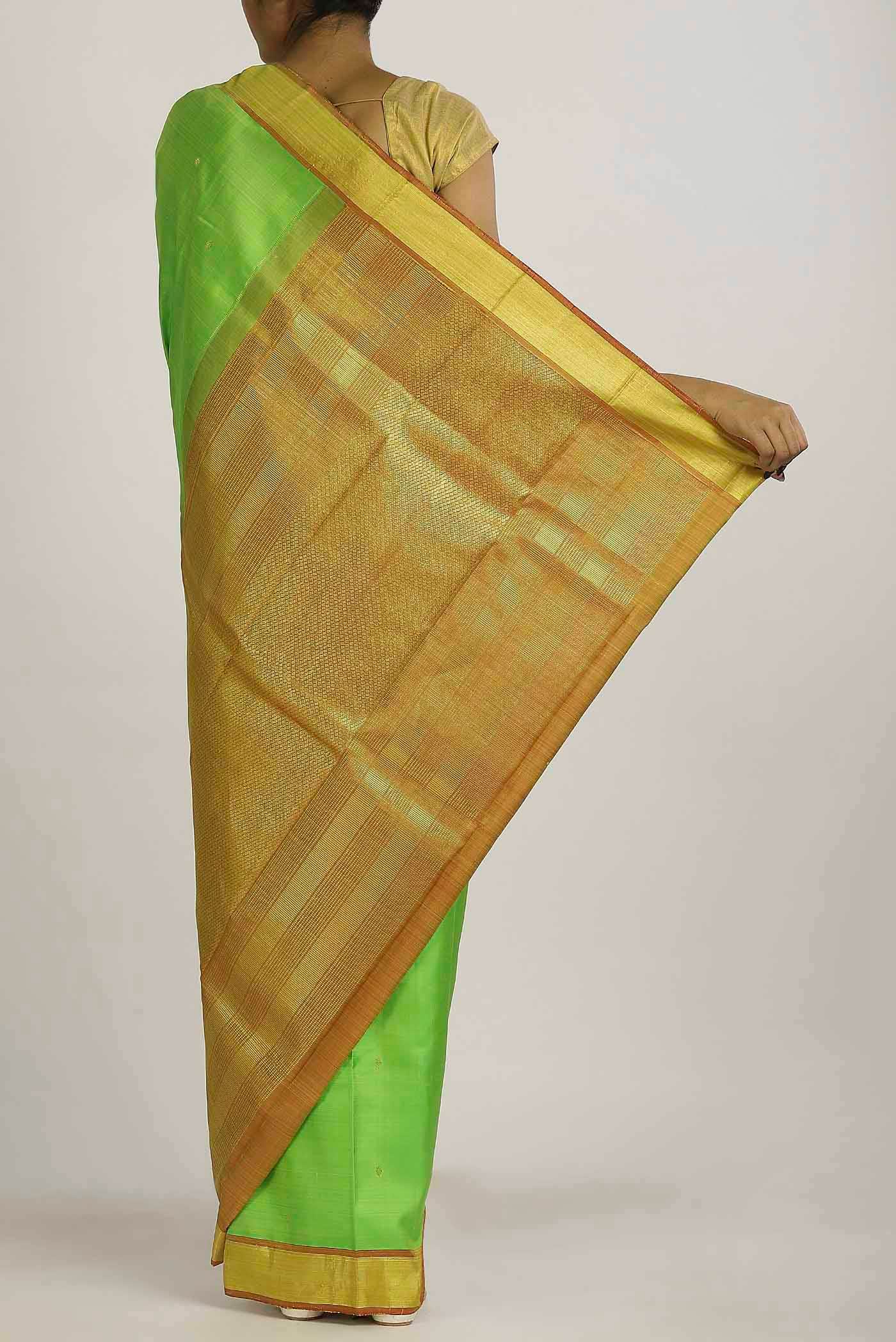 Parrot Green Kanchipuram Silk Saree - Image 2
