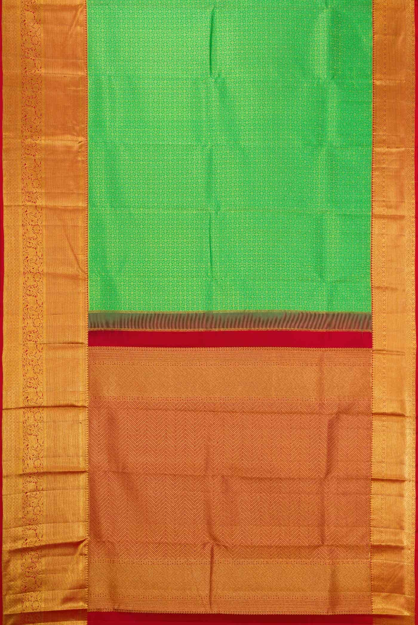 Parrot Green Kanchipuram Silk Saree - Image 10