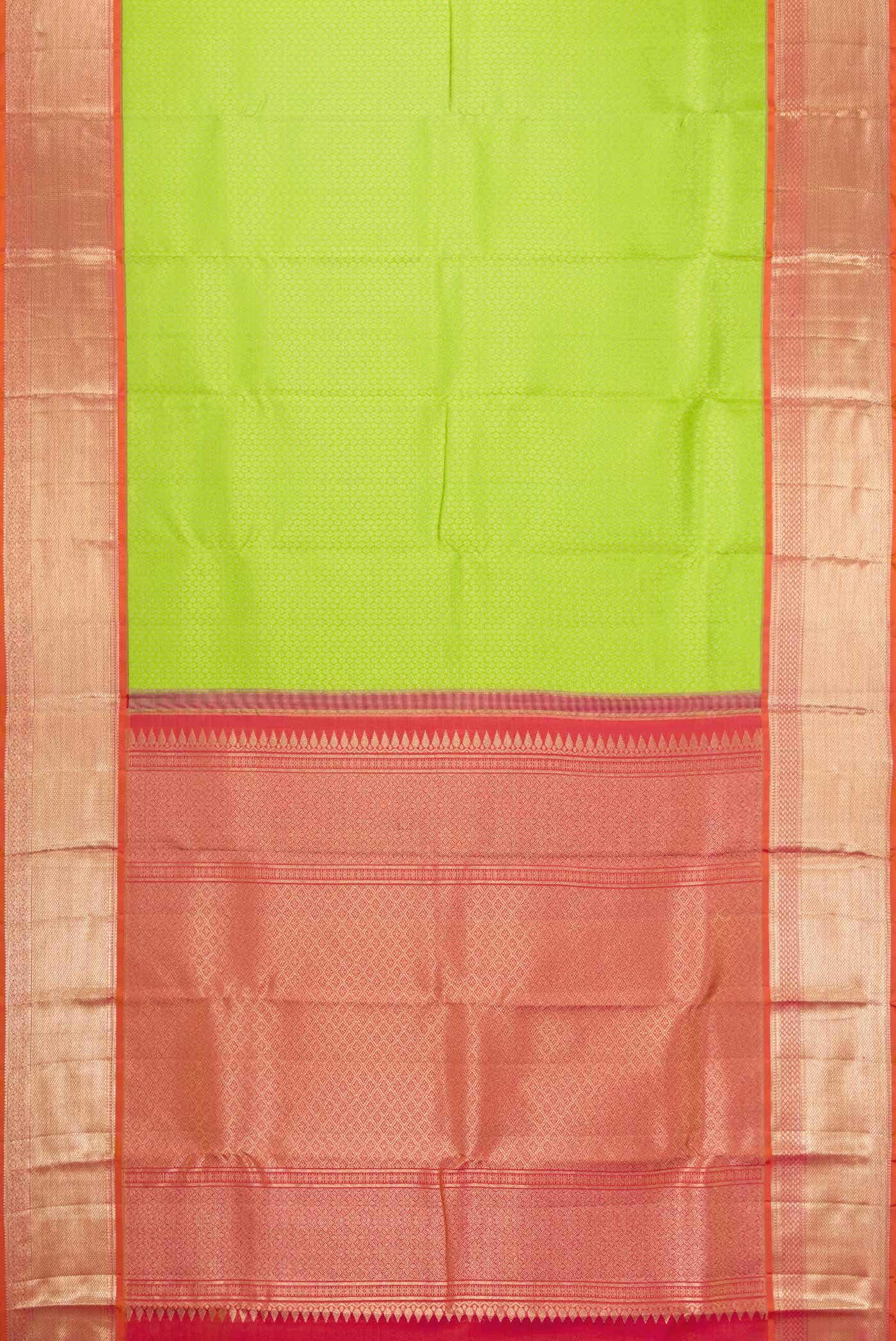 Parrot Green Kanchipuram Silk Saree - Image 4