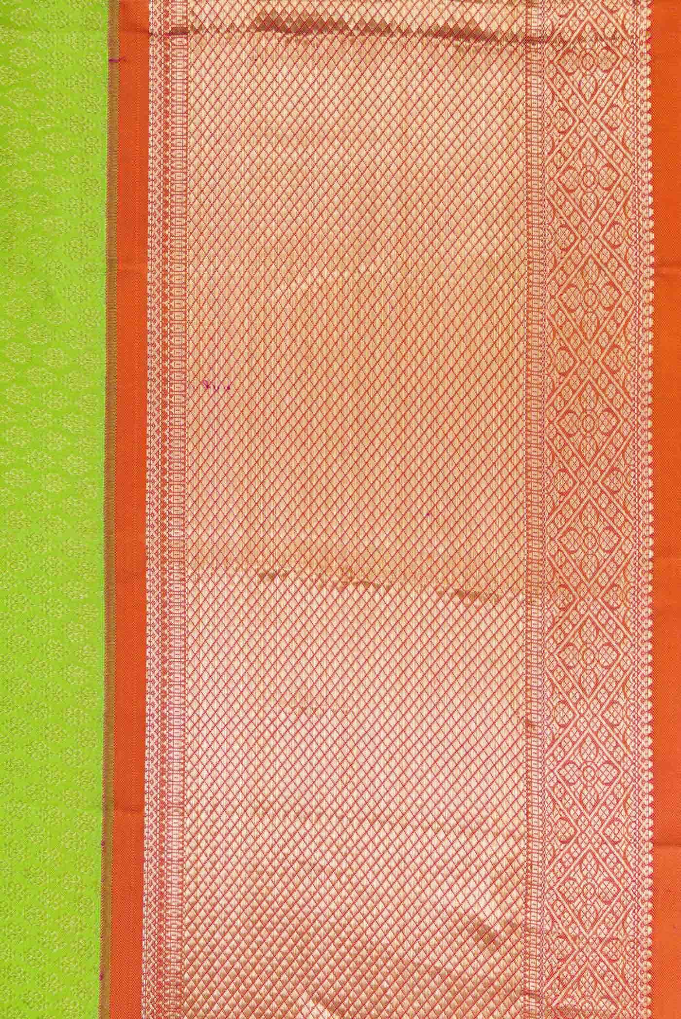 Parrot Green Kanchipuram Silk Saree - Image 5