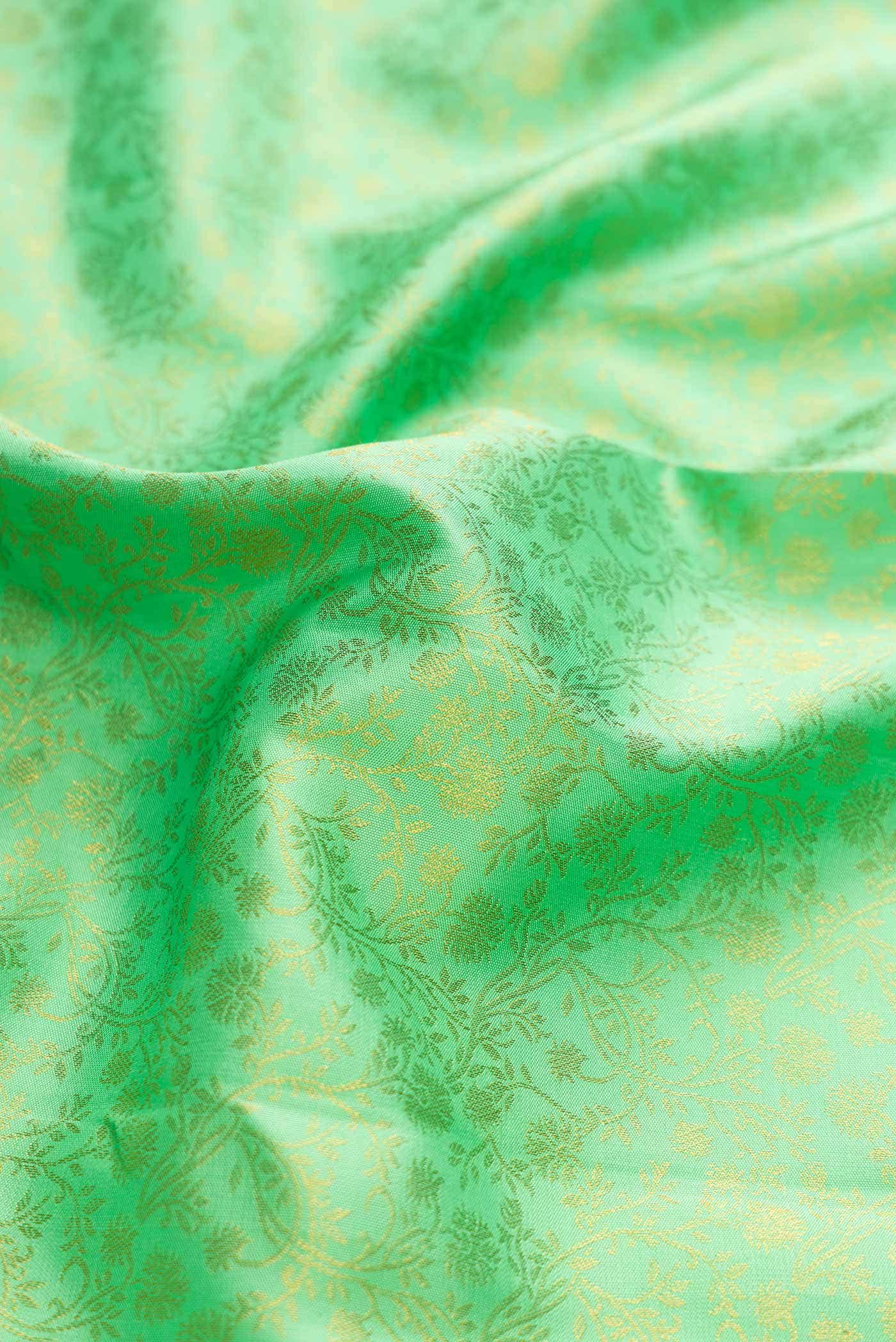 Parrot Green Kanjivaram Silk Saree - Image 3