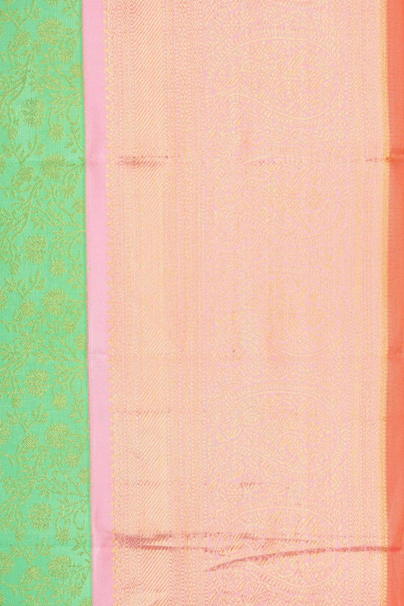 Parrot Green Kanjivaram Silk Saree - Image 5
