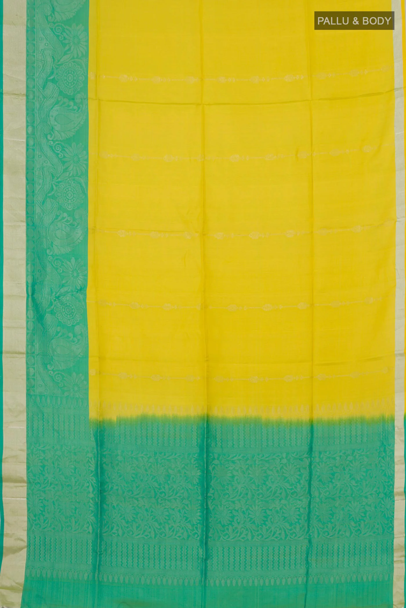Lemon Yellow Soft Silk Saree - Image 5