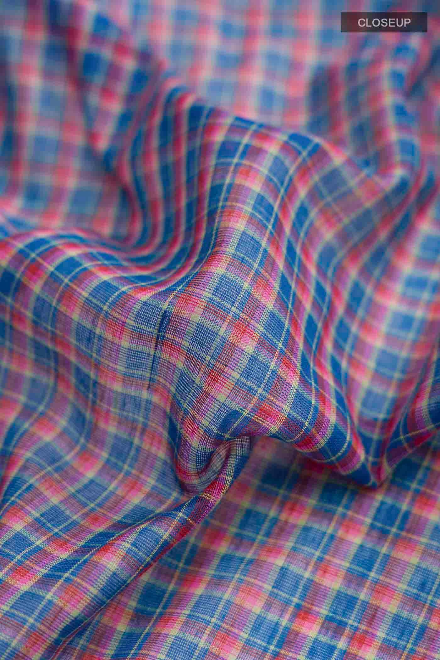 Patang-Indigo Blue Cotton Saree - Image 7