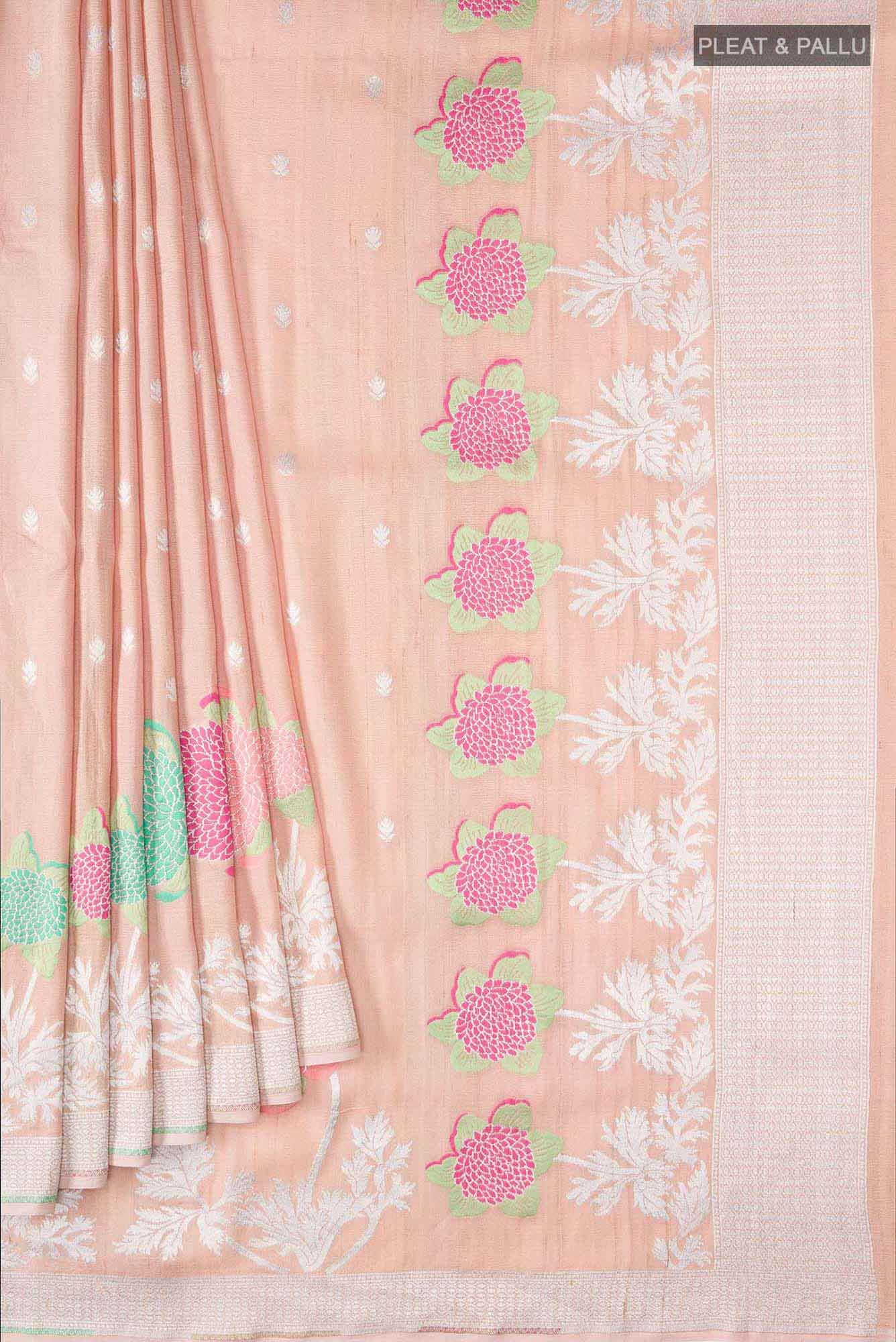 Peach Banarasi Georgette Saree - Image 2
