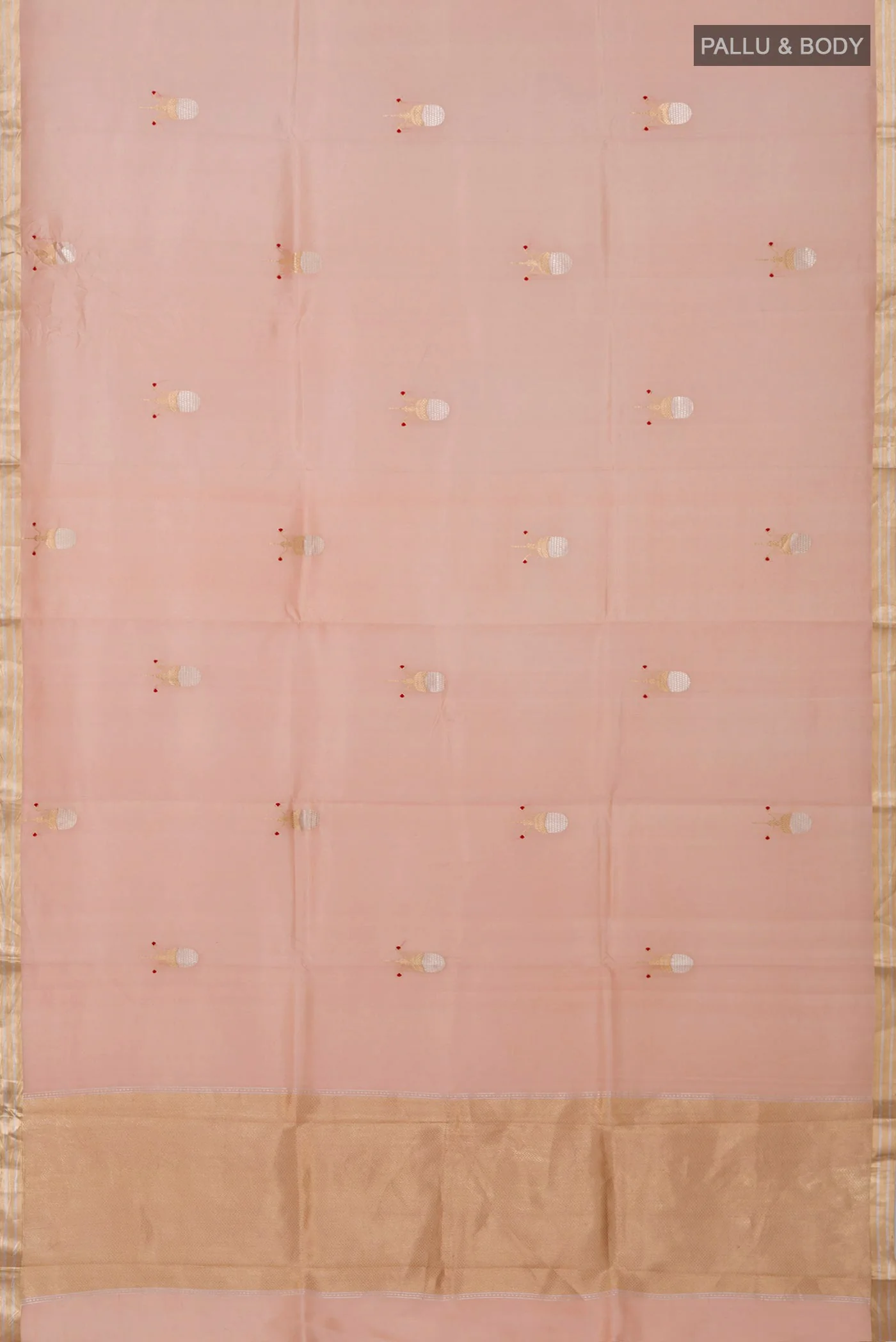 Peach Banarasi Silk Saree - Image 5