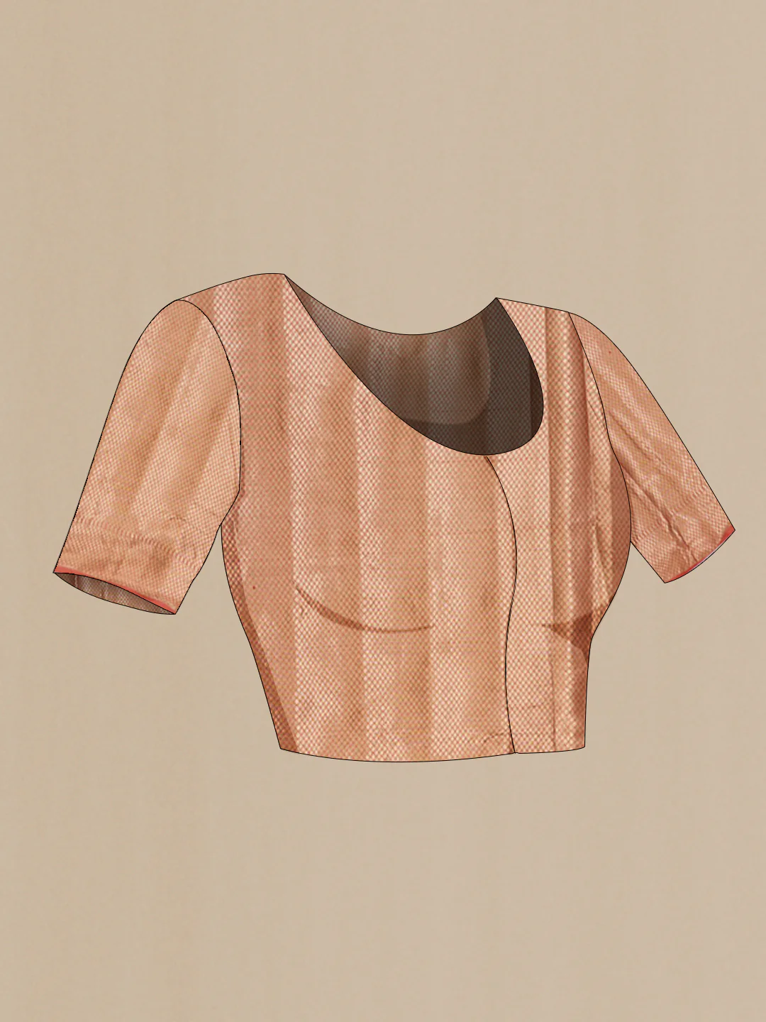 Peach Banarasi Tussar Silk Saree - Image 4