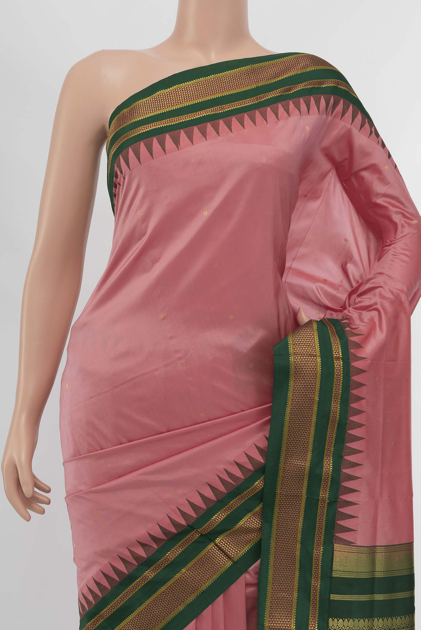Peach Bangalore Silk - kadyal Saree - Image 2