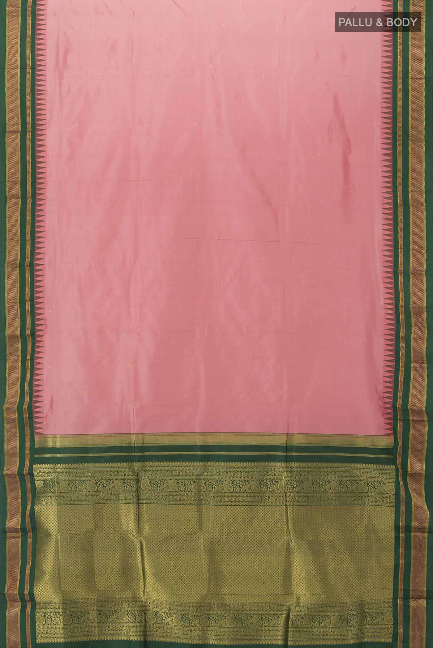 Peach Bangalore Silk - kadyal Saree - Image 5