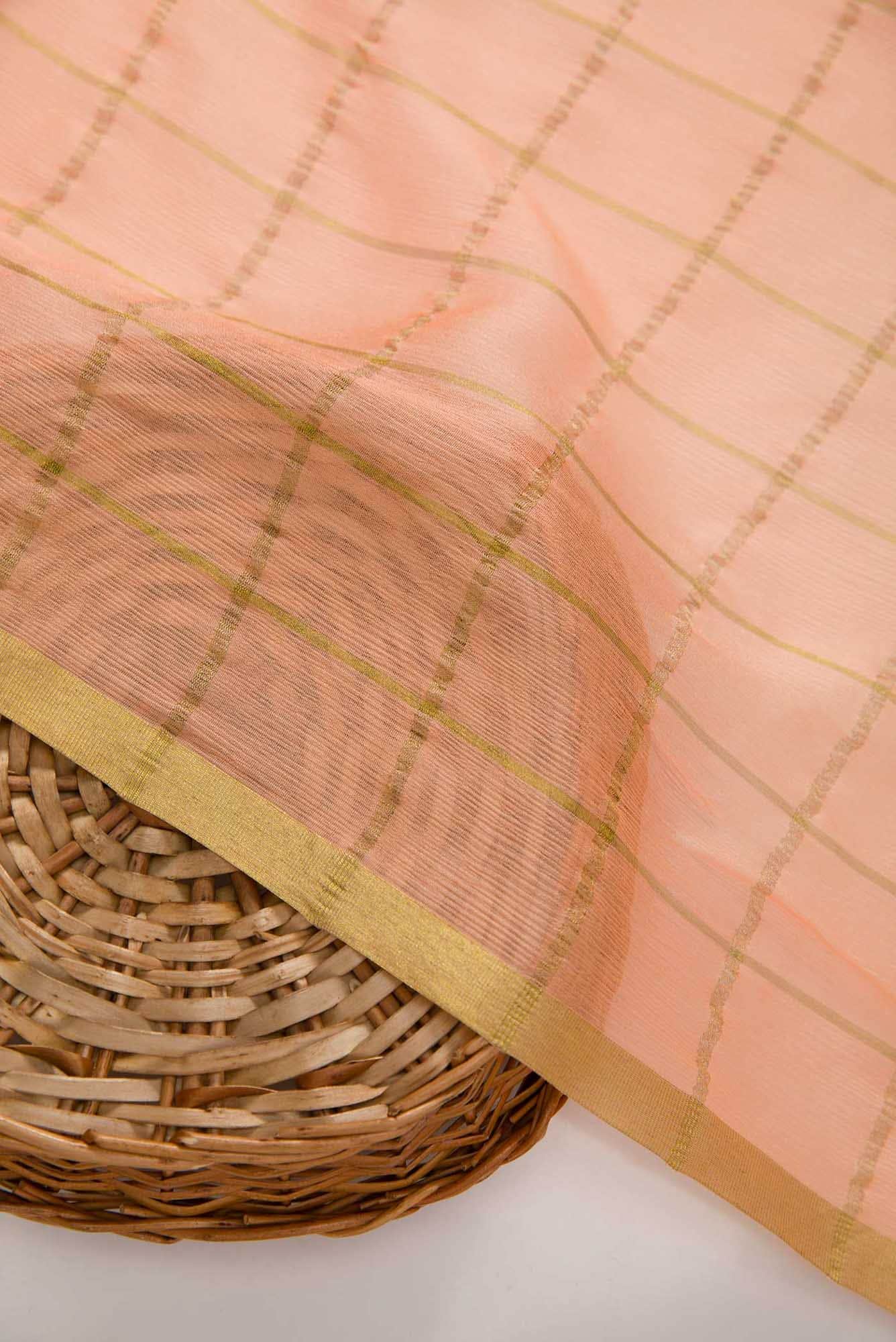 Peach Chiffon Dress Material - Image 3