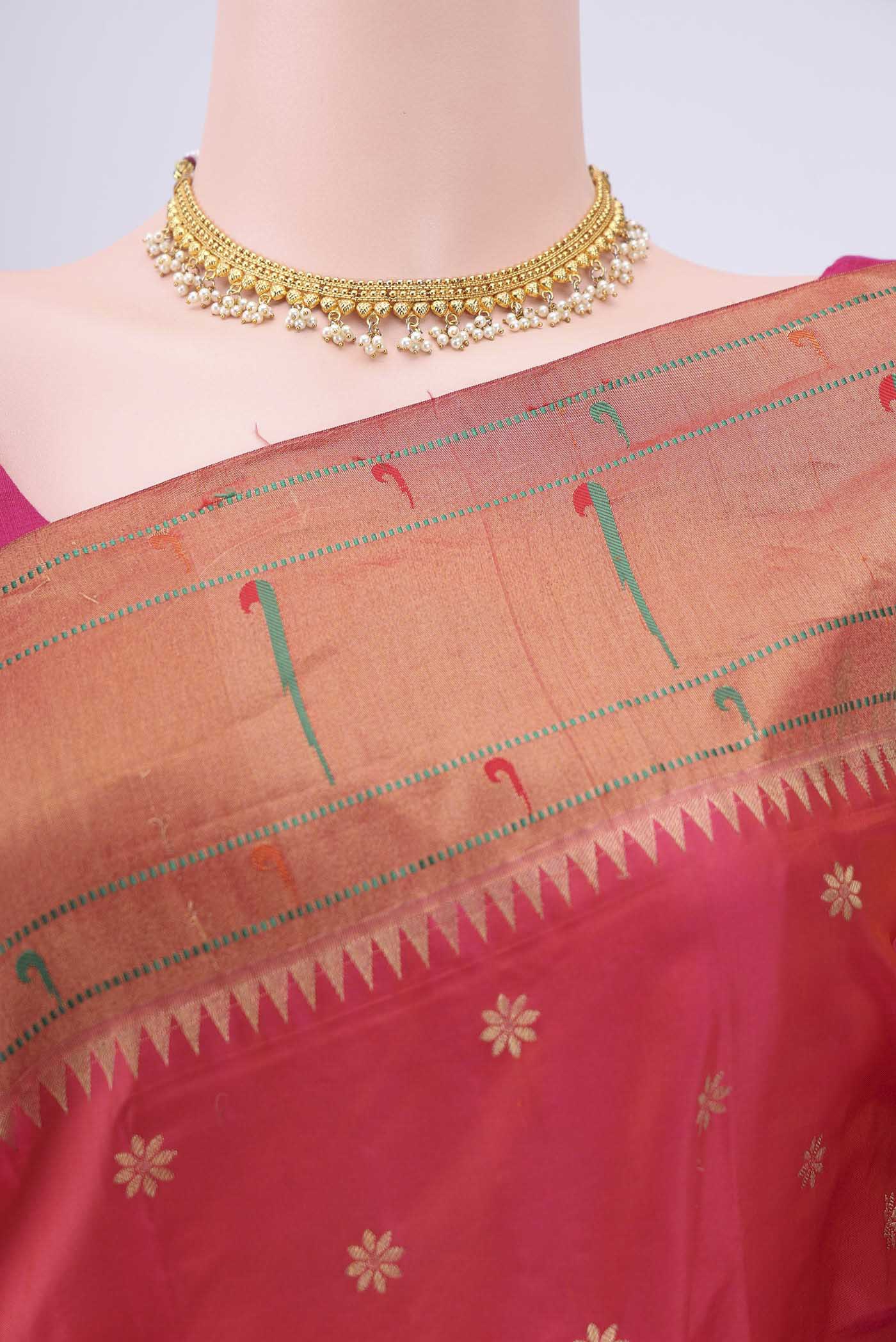 Peach Dual Tone Blended Bangalore Silk Saree - Image 2