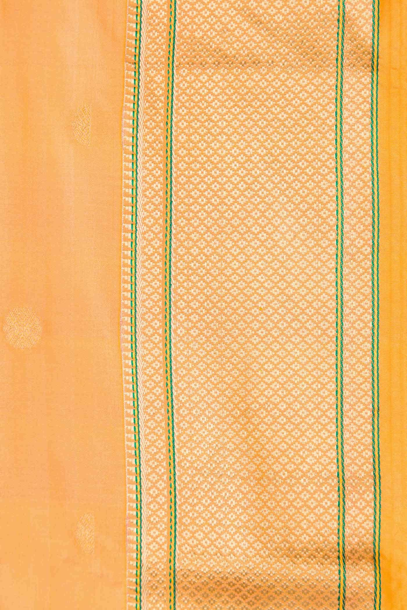 Peach Dual Tone Blended Paithani Silk Saree - Image 3