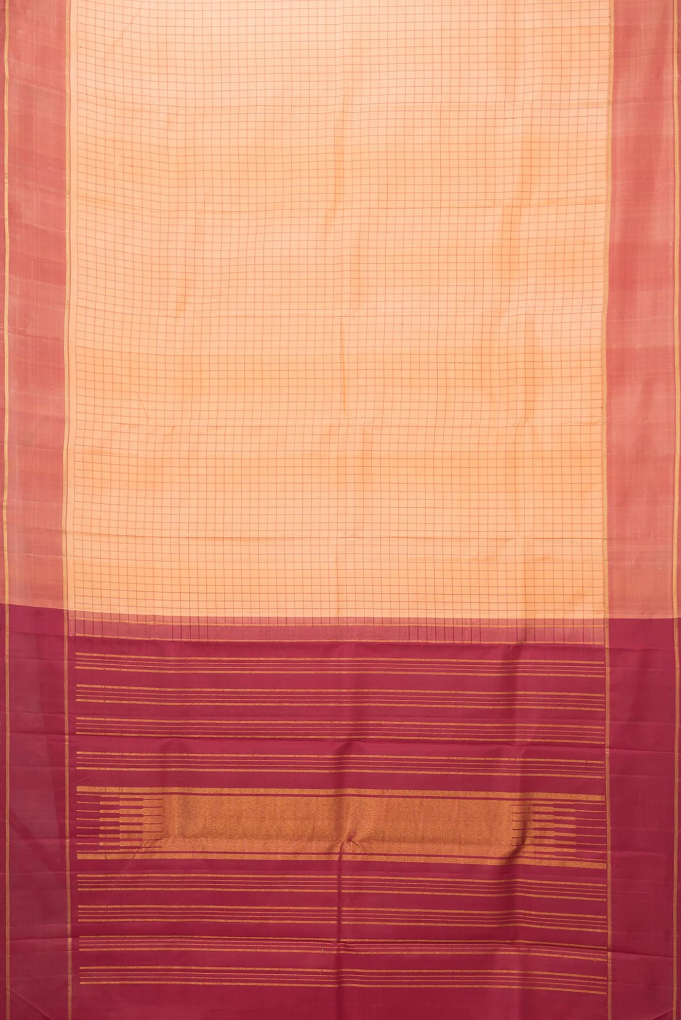 Peach Dual Tone Kanchipuram Saree - Image 6