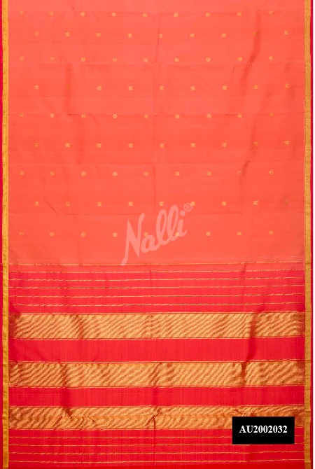 Peach Dual Tone Kanchipuram Silk Saree