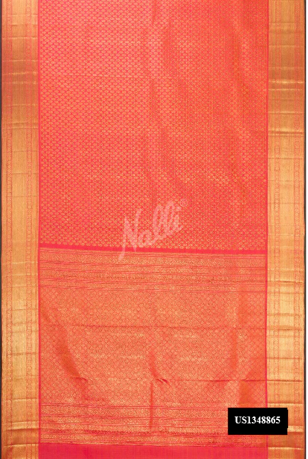 Peach Dual Tone Kanchipuram Silk Saree