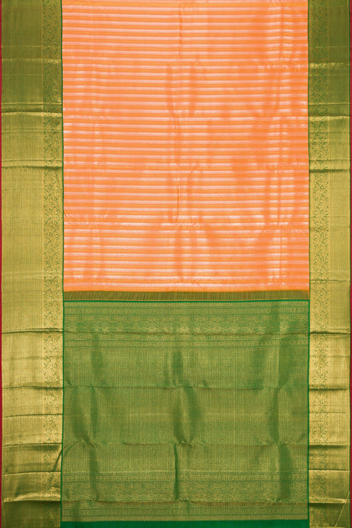 Orange Kanchipuram Silk Saree - Image 6