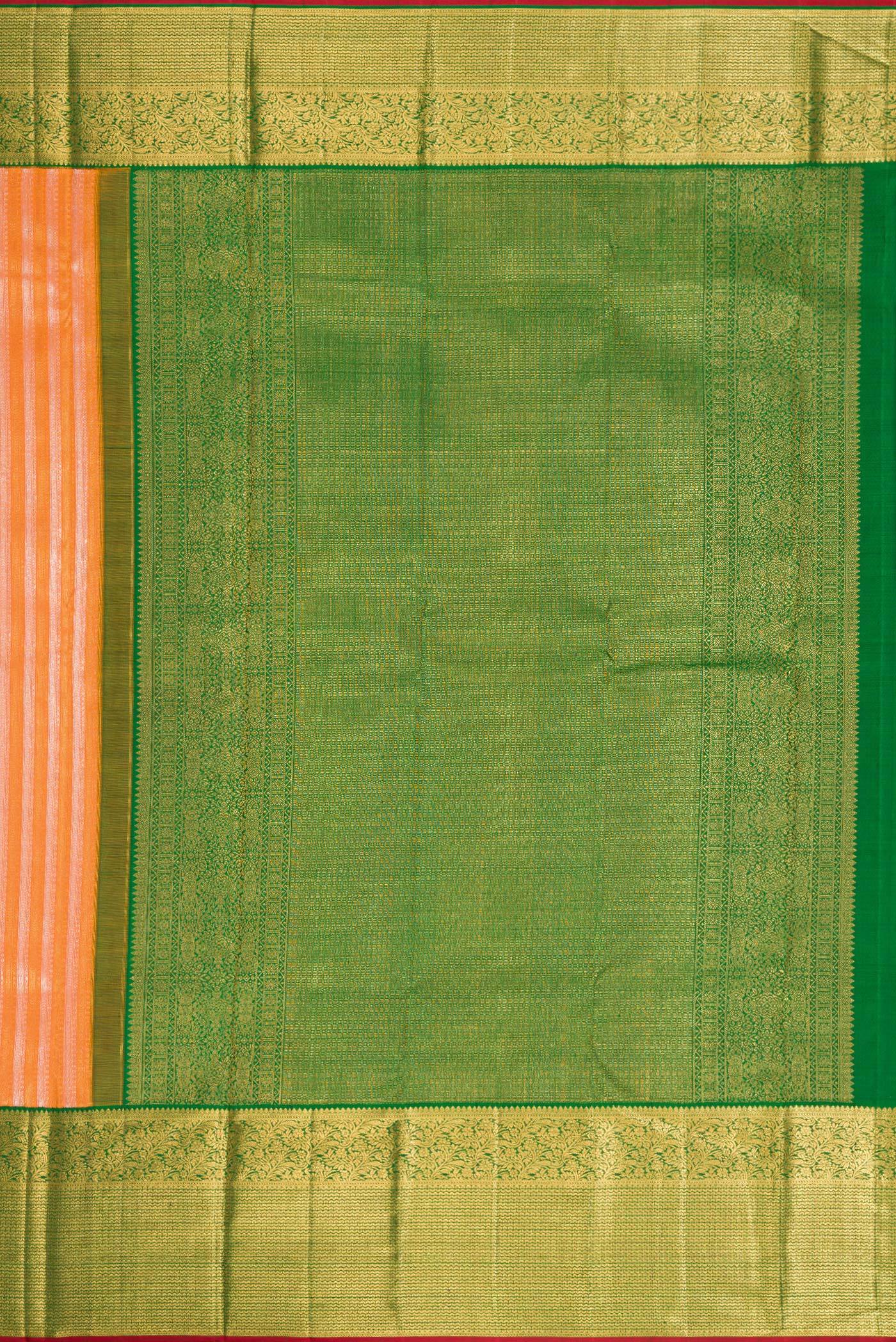 Orange Kanchipuram Silk Saree - Image 7