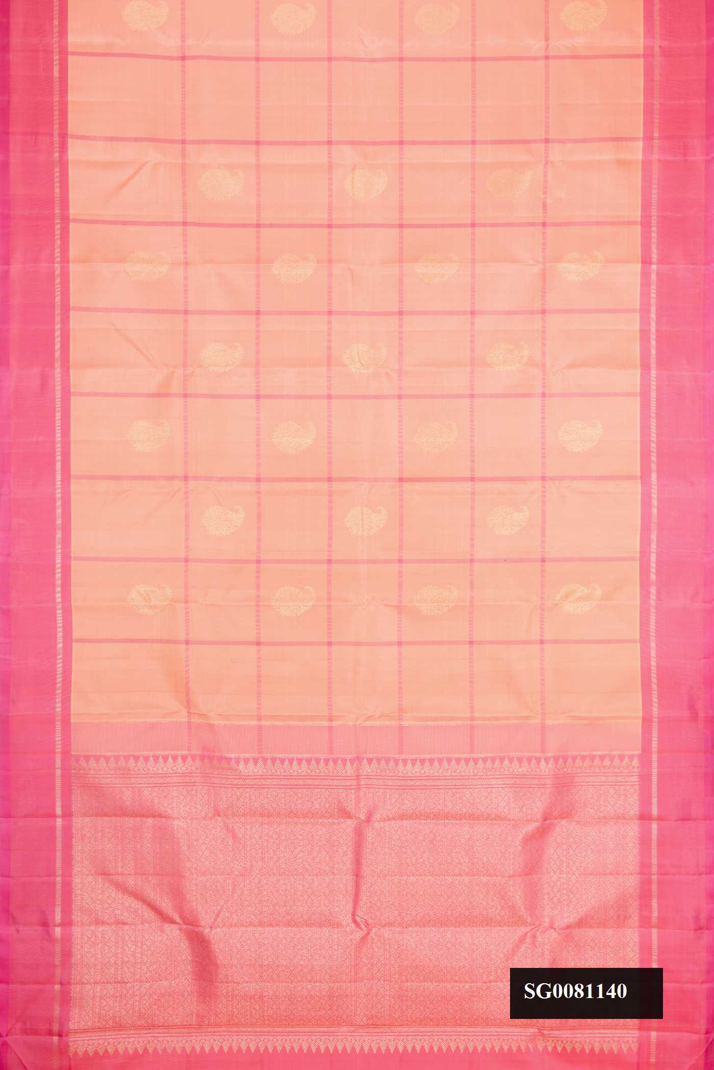 Peach Dual Tone Kanchipuram Silk Saree