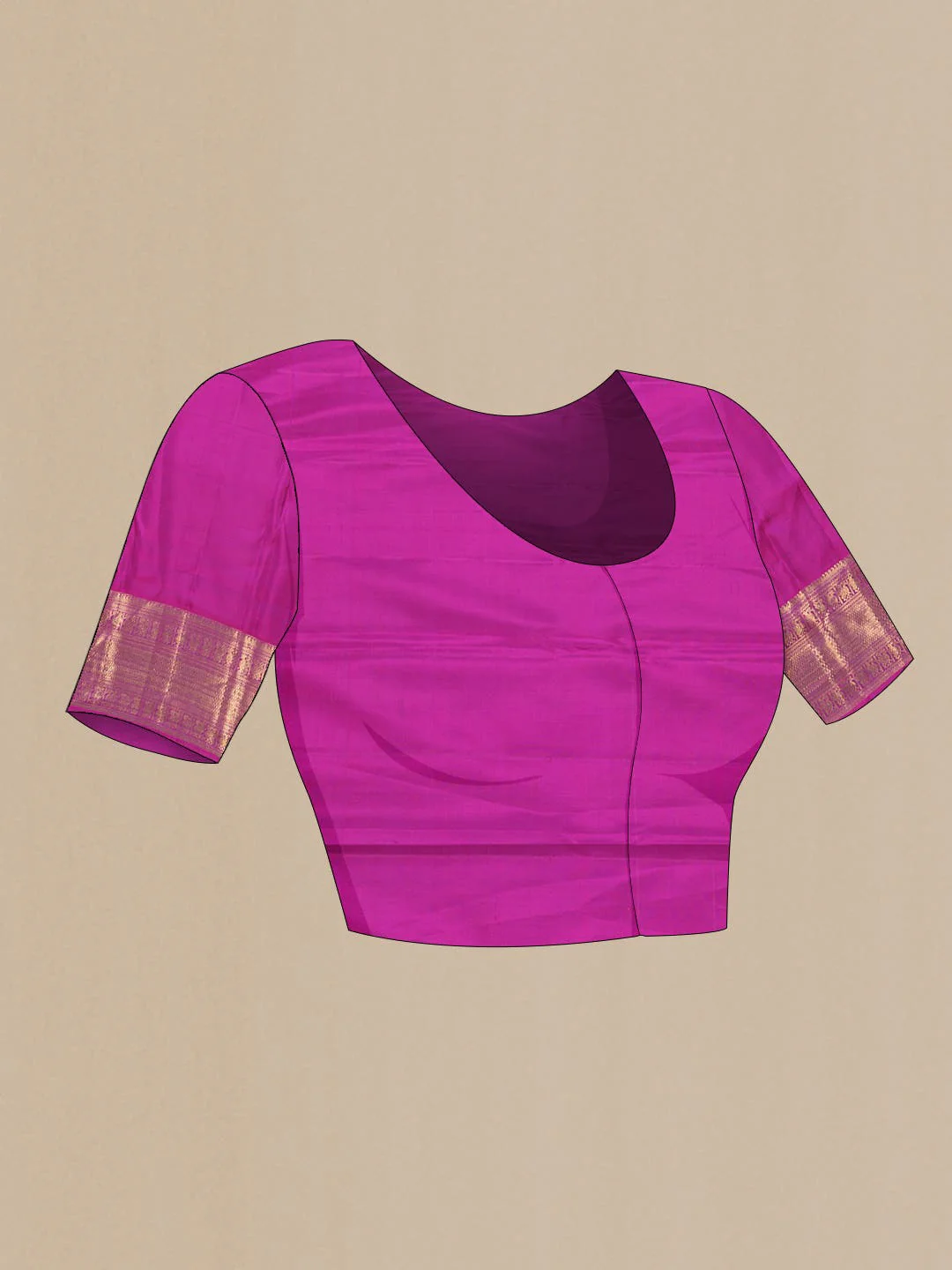 Peach Dual Tone Kanchipuram Silk Saree - Image 7