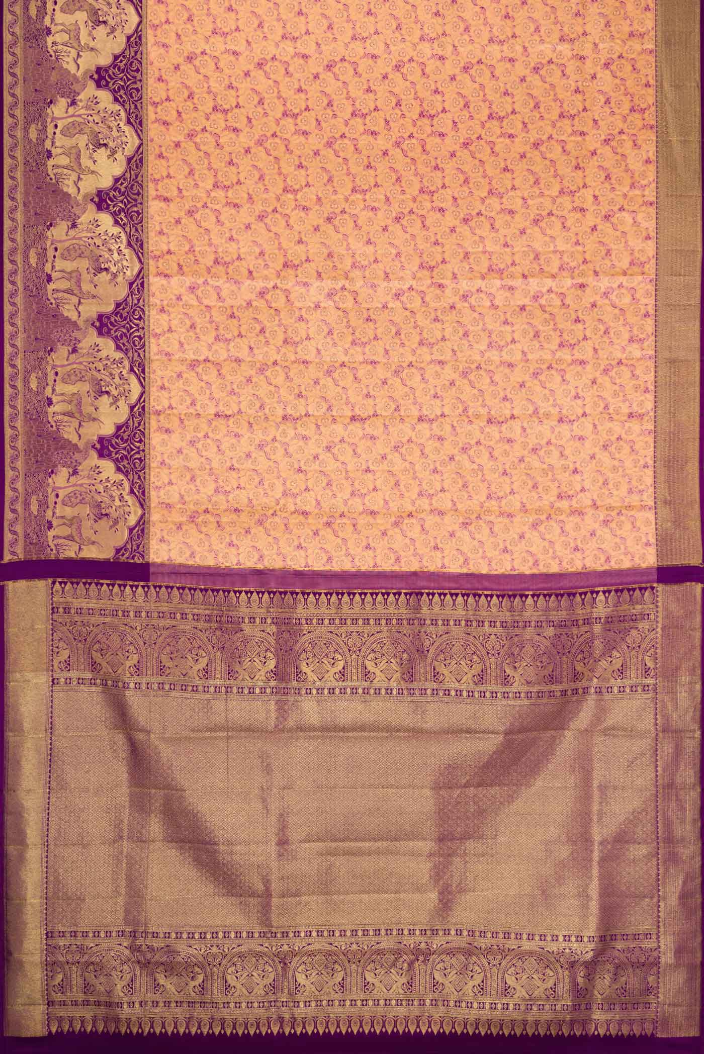 Peach Kanjivaram Silk Saree - Image 6