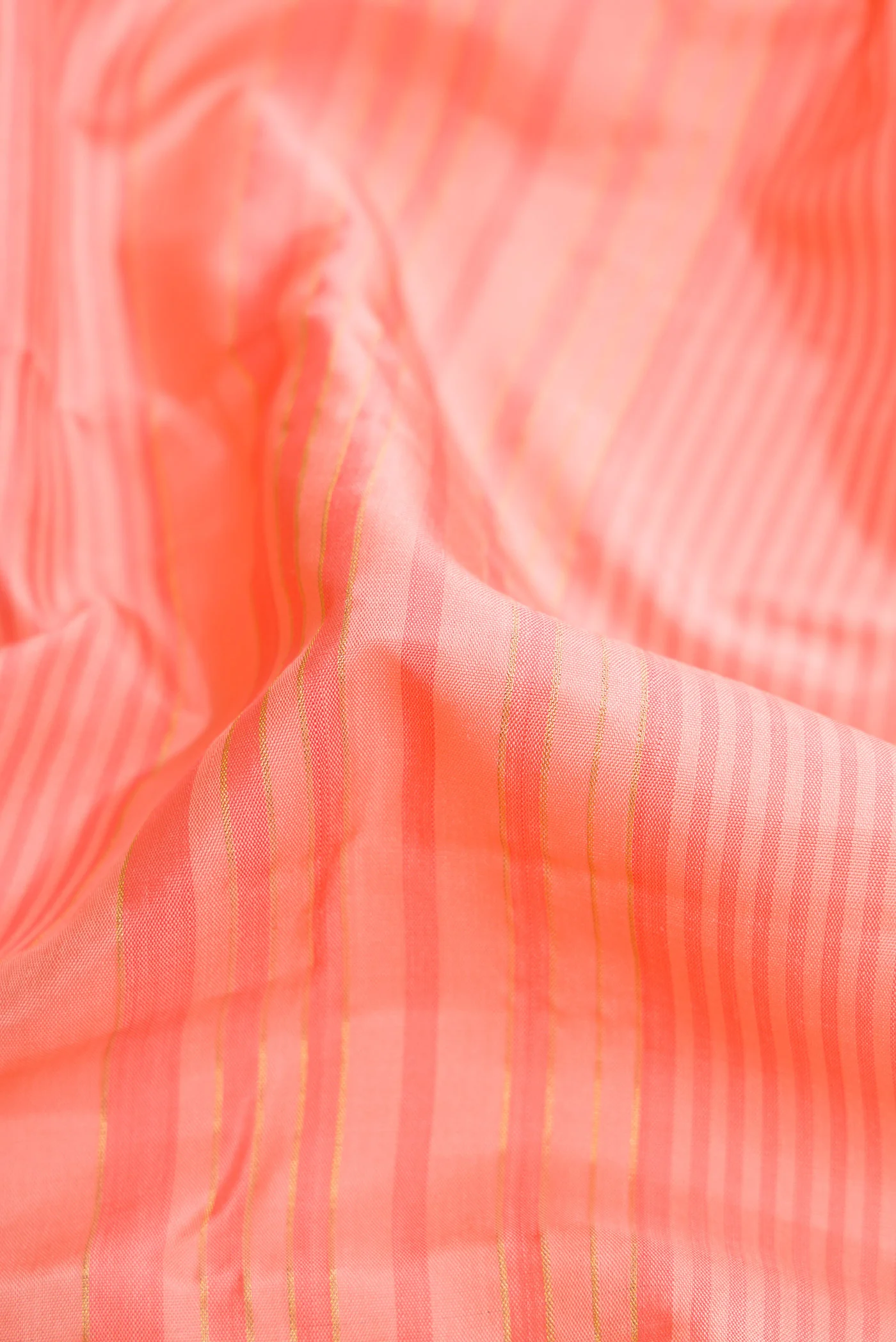 Pure Silk Pure Zari Coral Kanjivaram Saree - Image 2