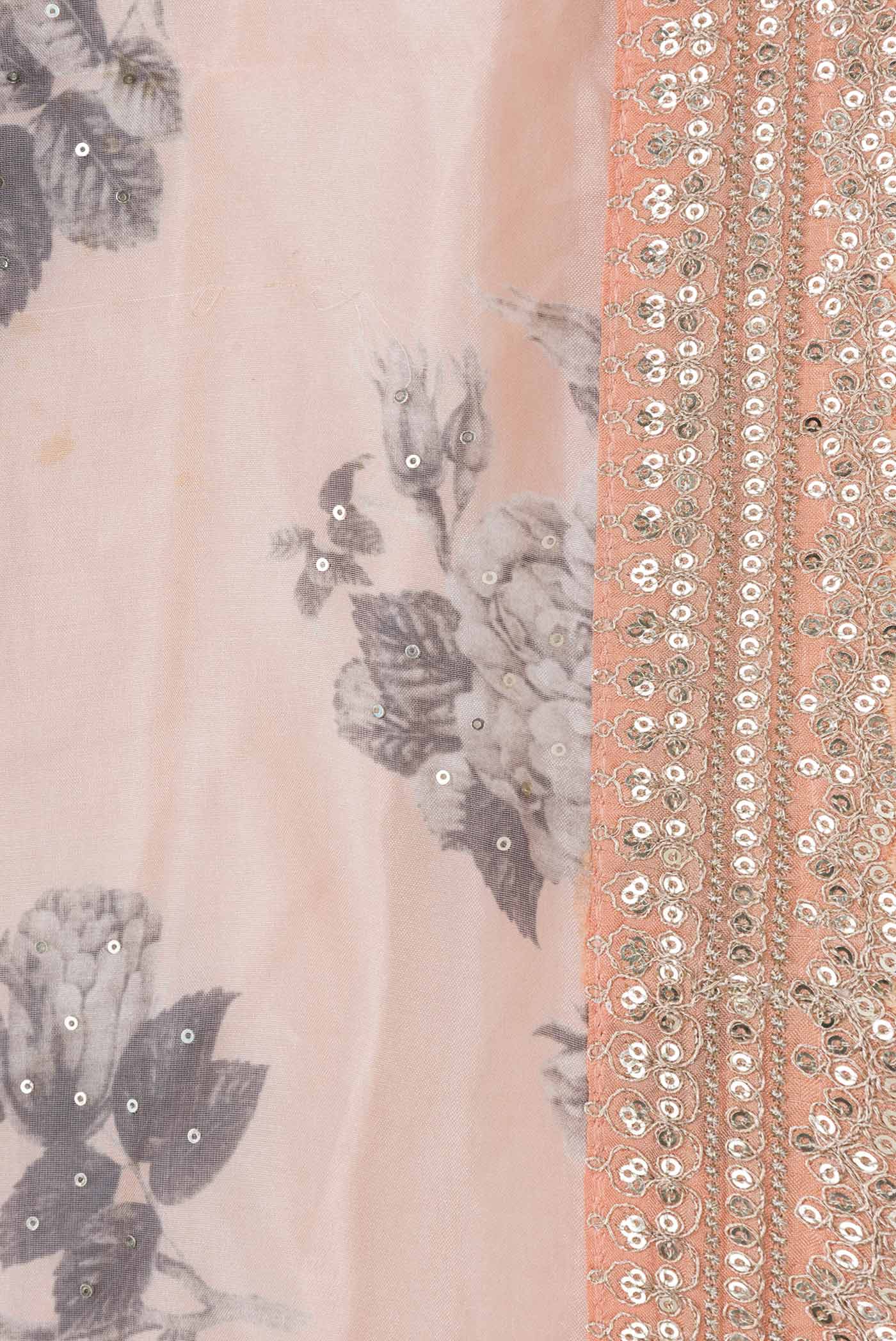 Peach Organza Silk Saree - Image 3