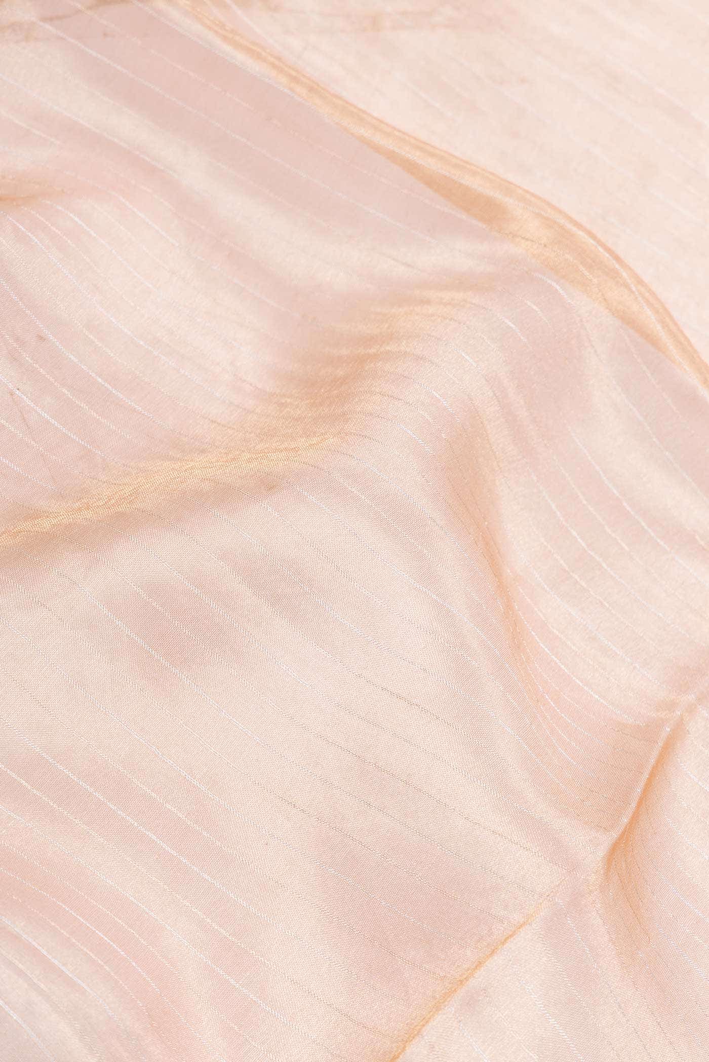 Peach Dual Tone Organza Silk Saree - Image 3