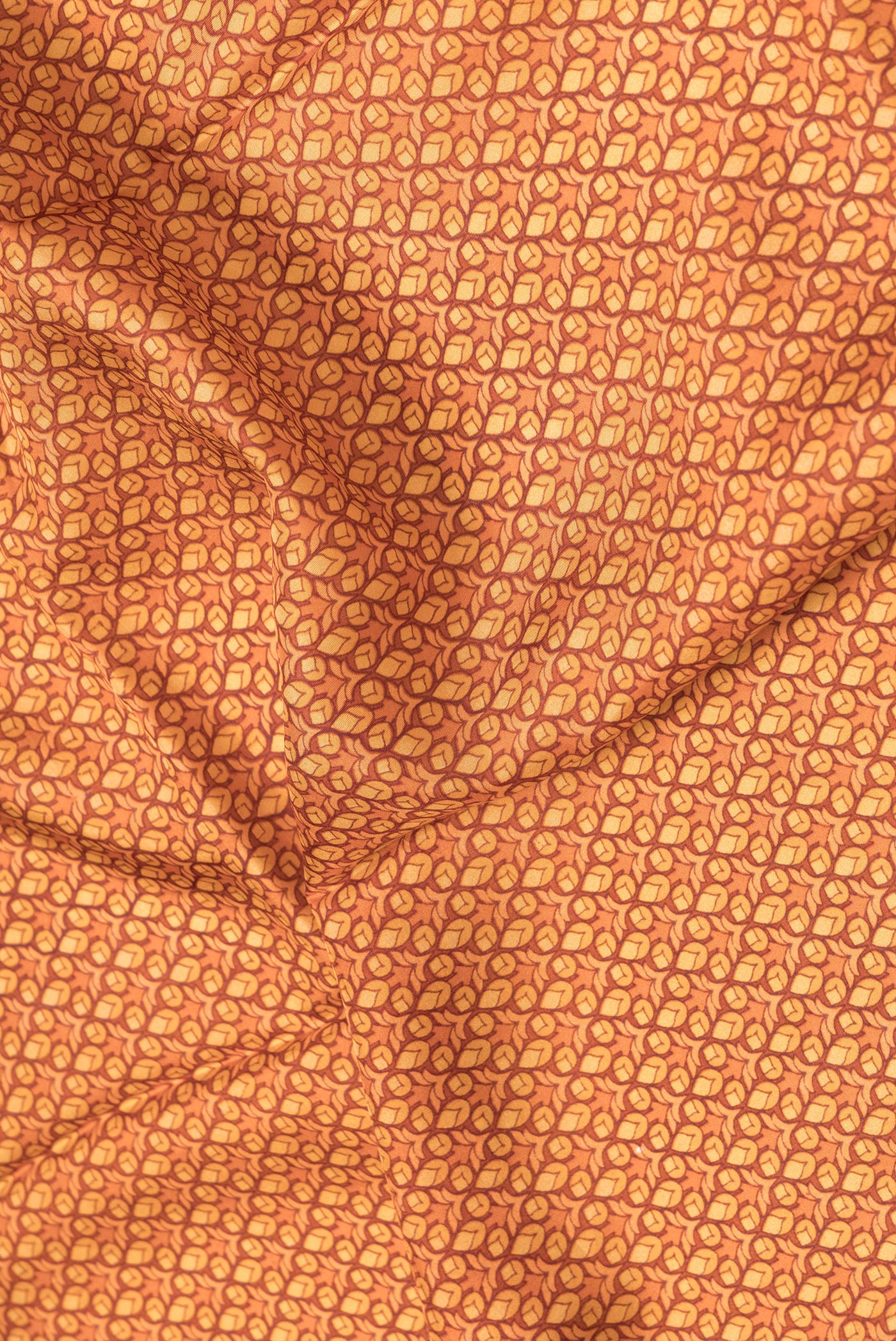 Rust Printed Silk Saree - Image 2