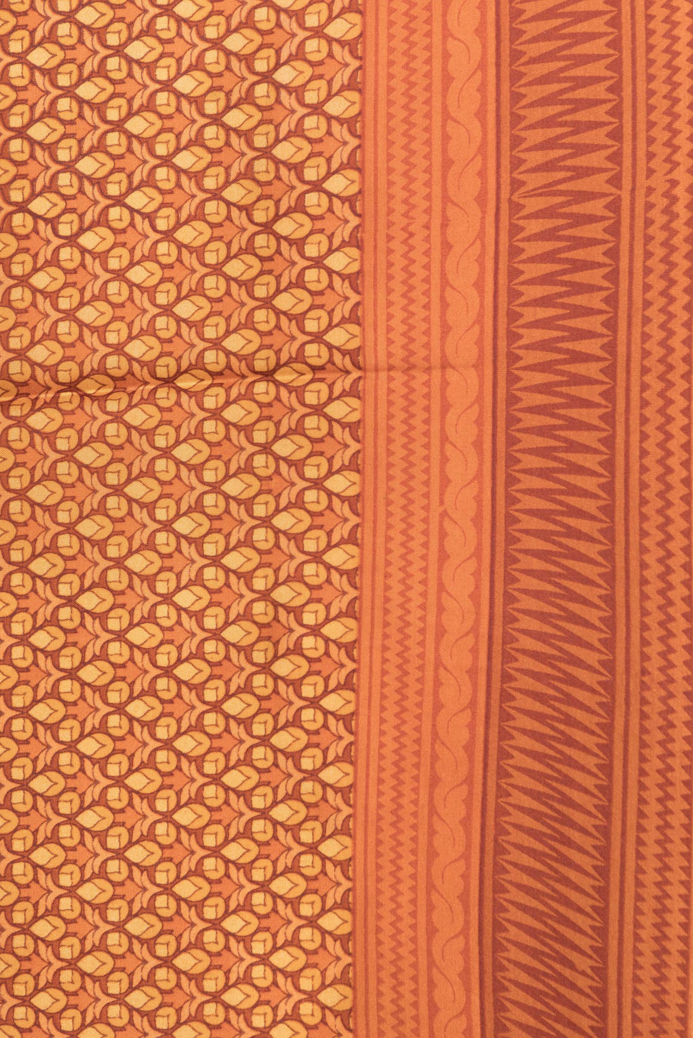Rust Printed Silk Saree - Image 3