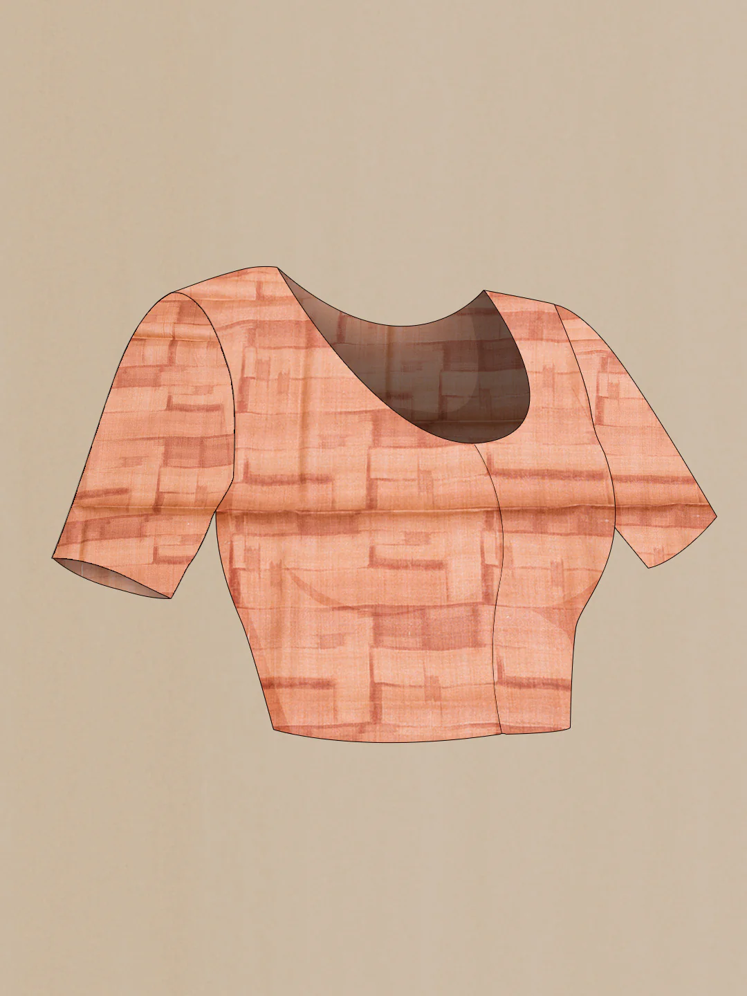 Peach Dual Tone Tussar Silk Saree - Image 5