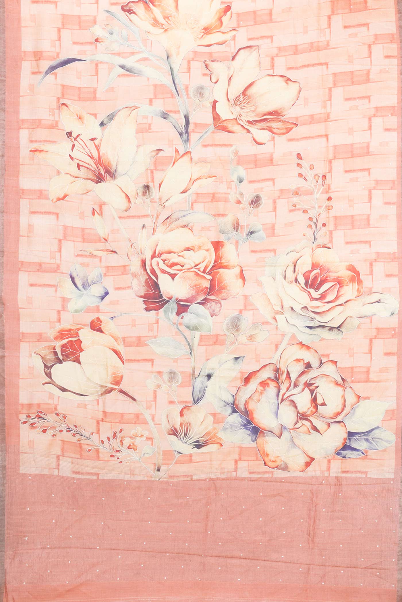 Peach Dual Tone Tussar Silk Saree - Image 6
