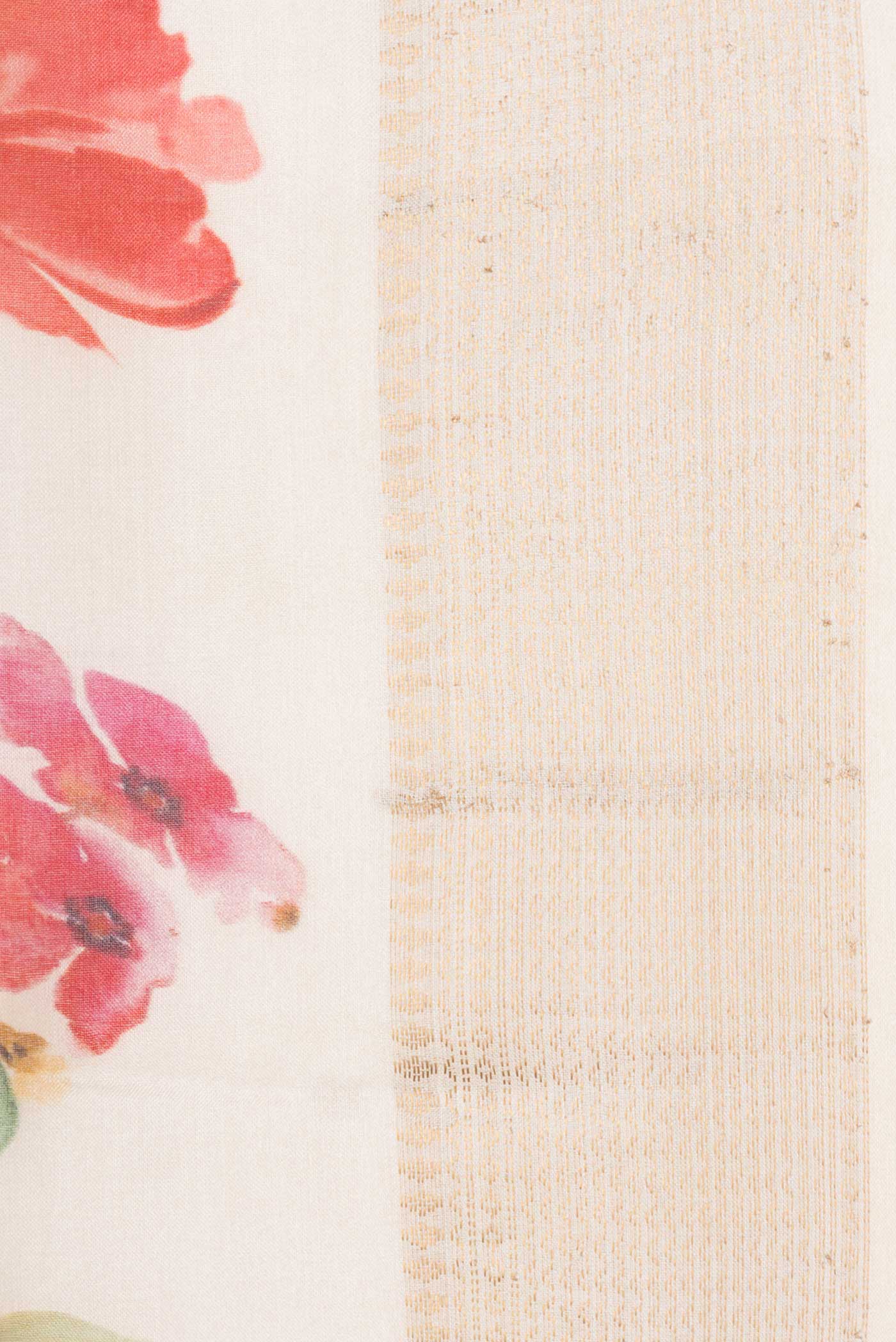 Peach Dual Tone Tussar Silk Saree - Image 3