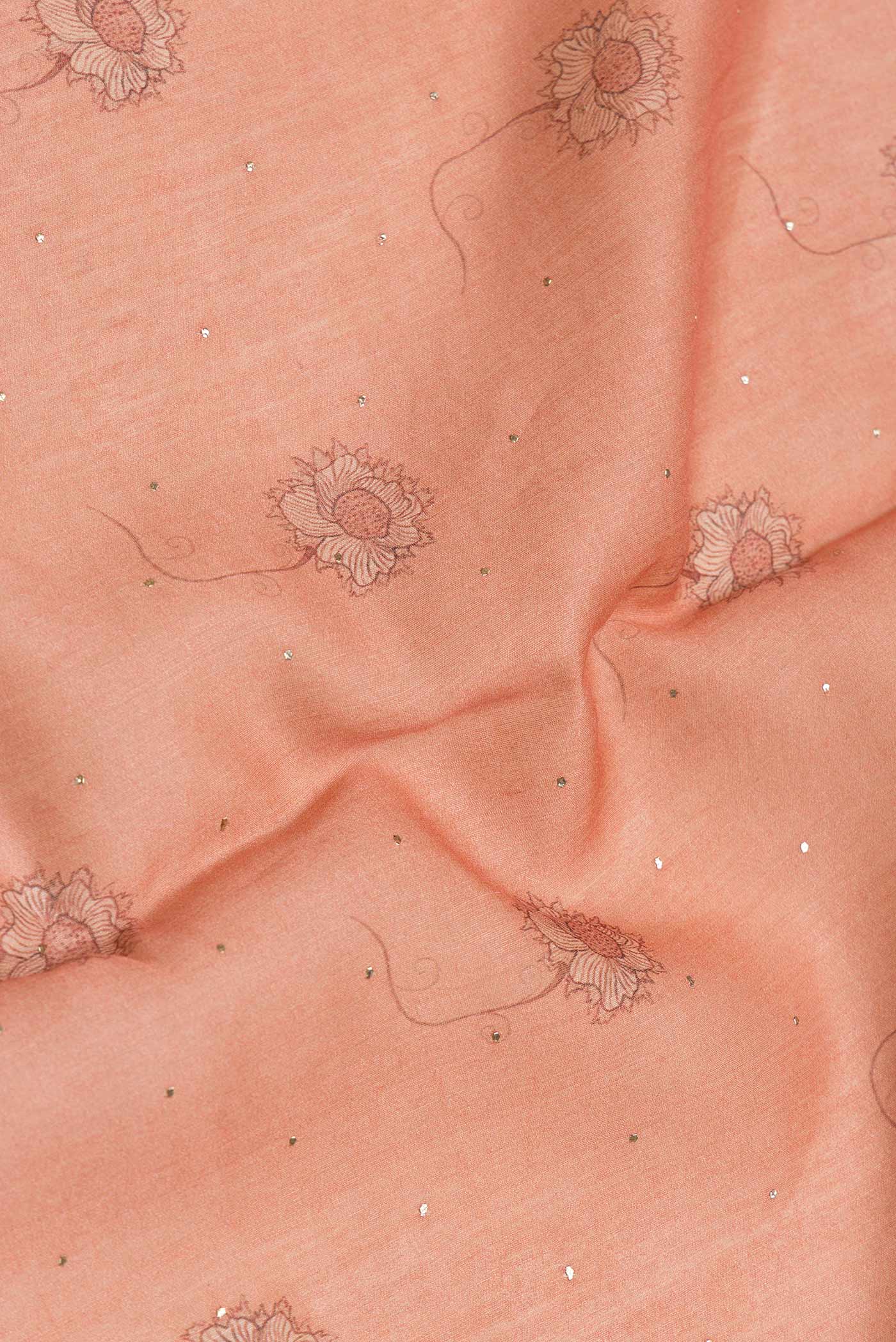 Peach Tussar Silk Saree - Image 2