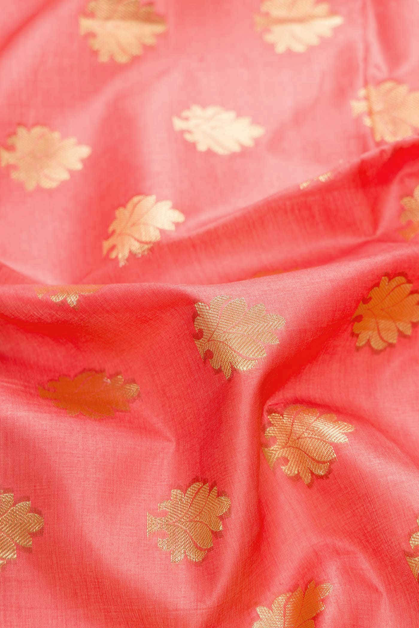 Peach Dual Tone Tussar Silk Saree - Image 2