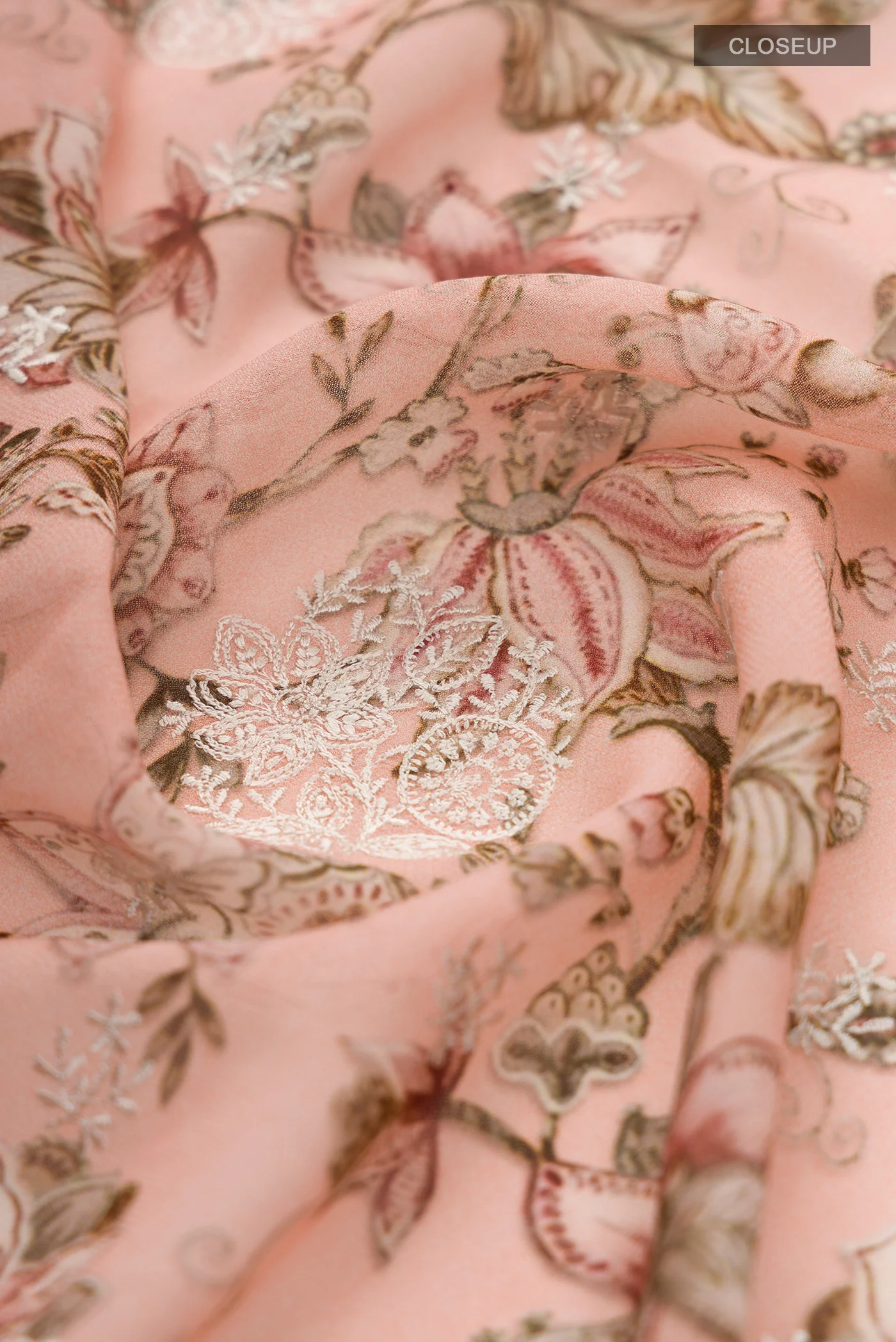 Peach Georgette Saree - Image 3