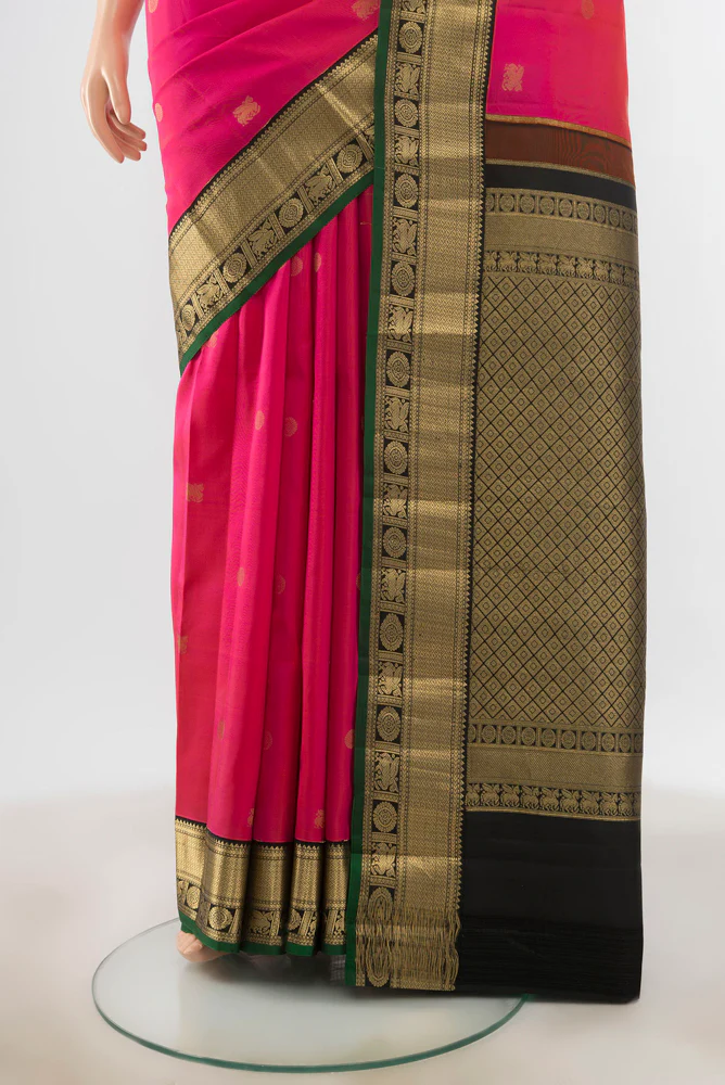 Pink Kanchipuram Silk Saree - Image 3