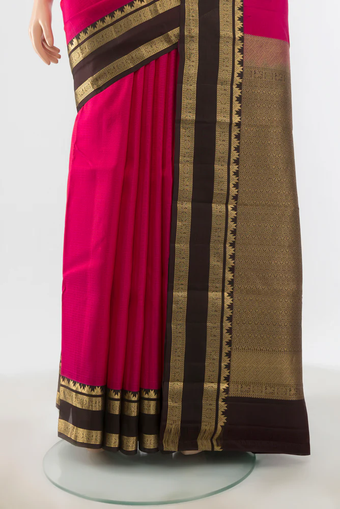 Pink Kanchipuram Silk Saree - Image 3