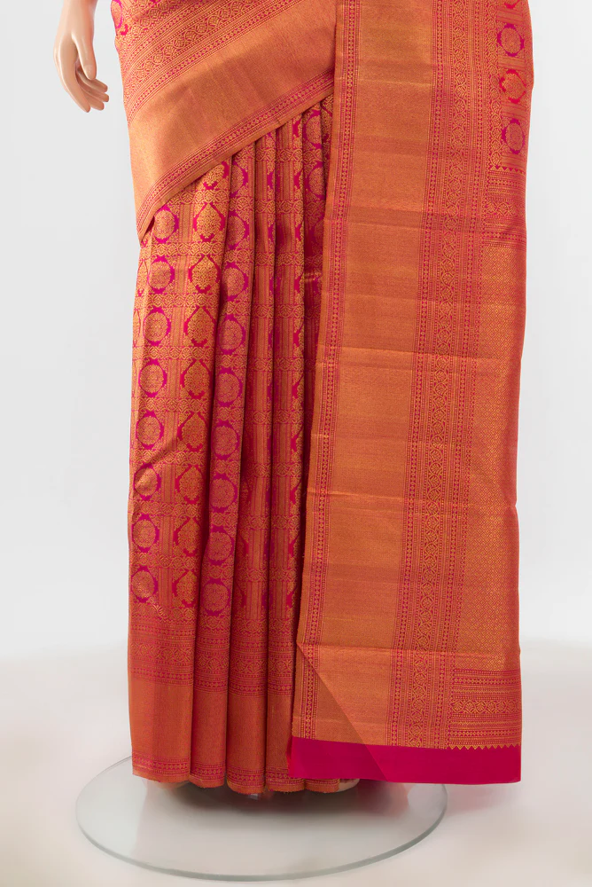 Pink Kanchipuram Silk Saree - Image 3