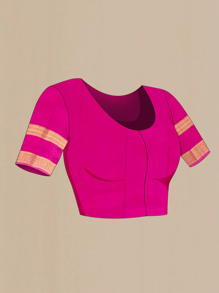 Mustard with Pink Color Kanchipuram Silk Saree - Image 4