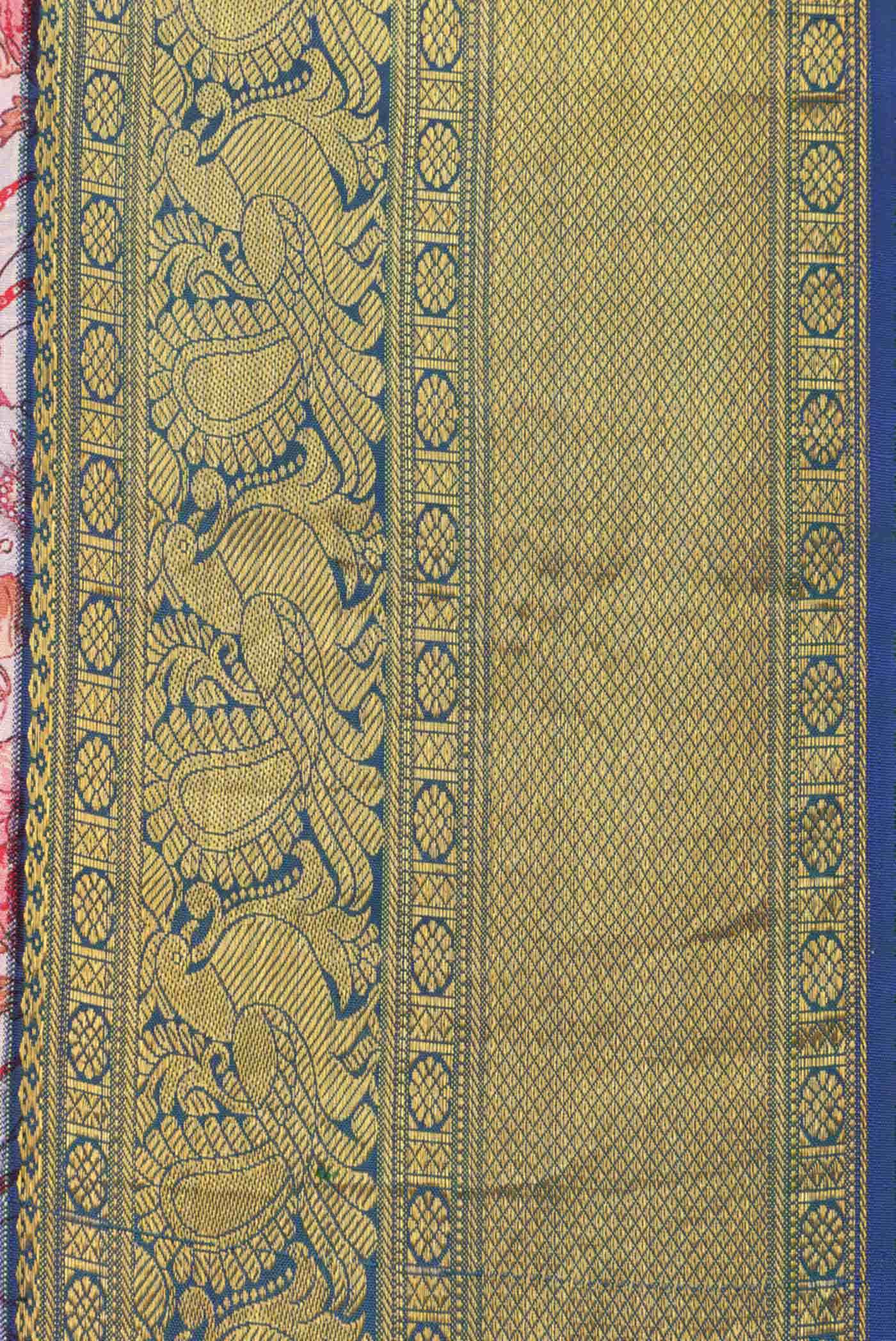 Peach Kanchipuram Silk Saree - Image 6