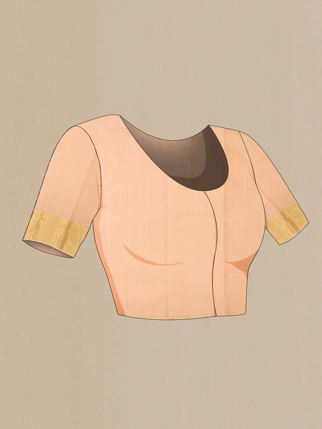 Peach Kanchipuram Silk Saree - Image 6