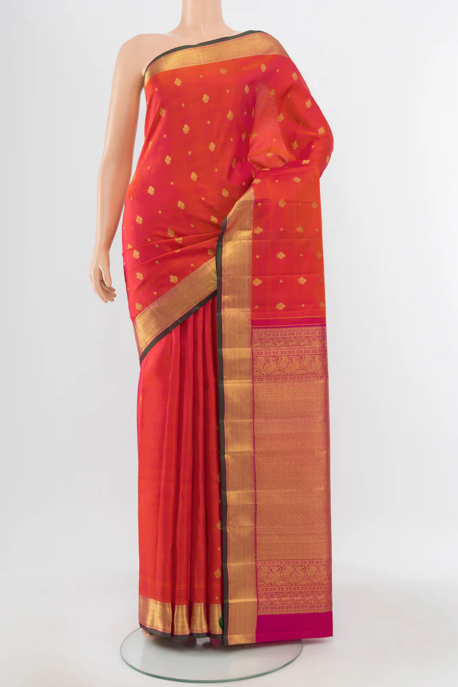 Orange Kanjivaram Silk Saree