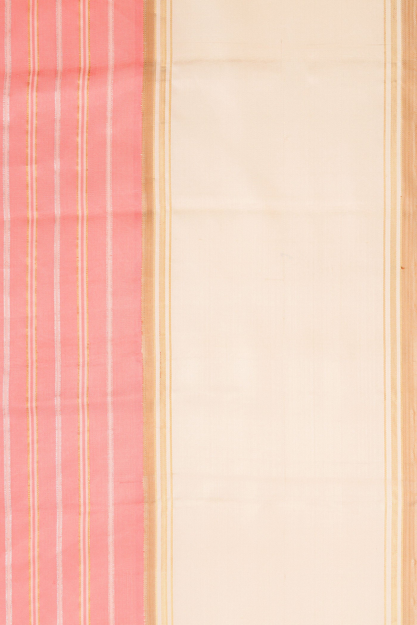 Pure Silk Pure Zari Peach Kanjivaram Saree - Image 3