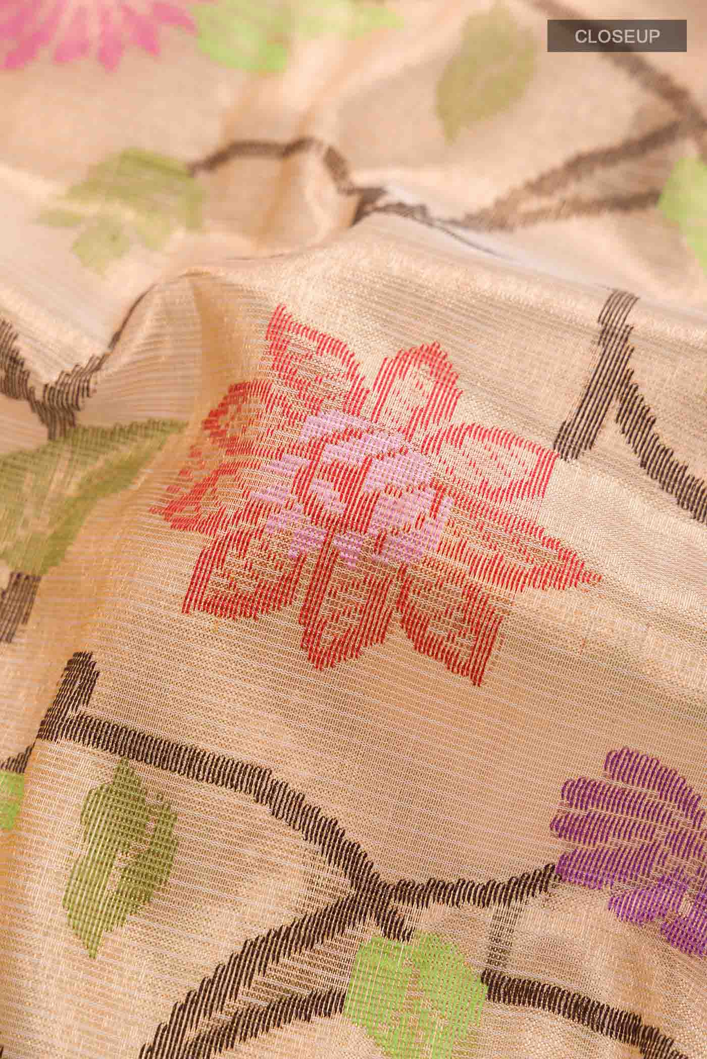 Peach Kota Silk Saree - Image 2