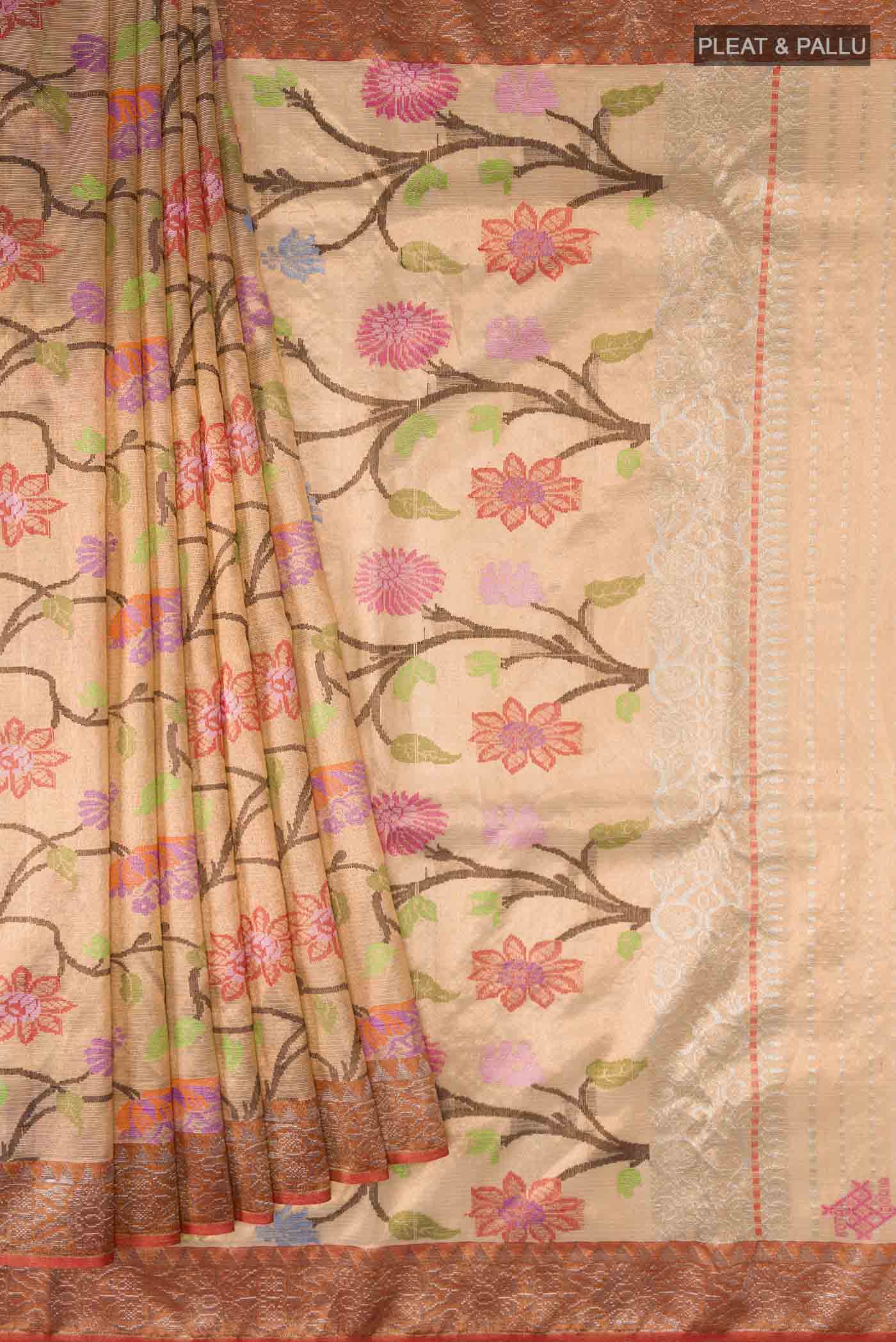 Peach Kota Silk Saree - Image 4