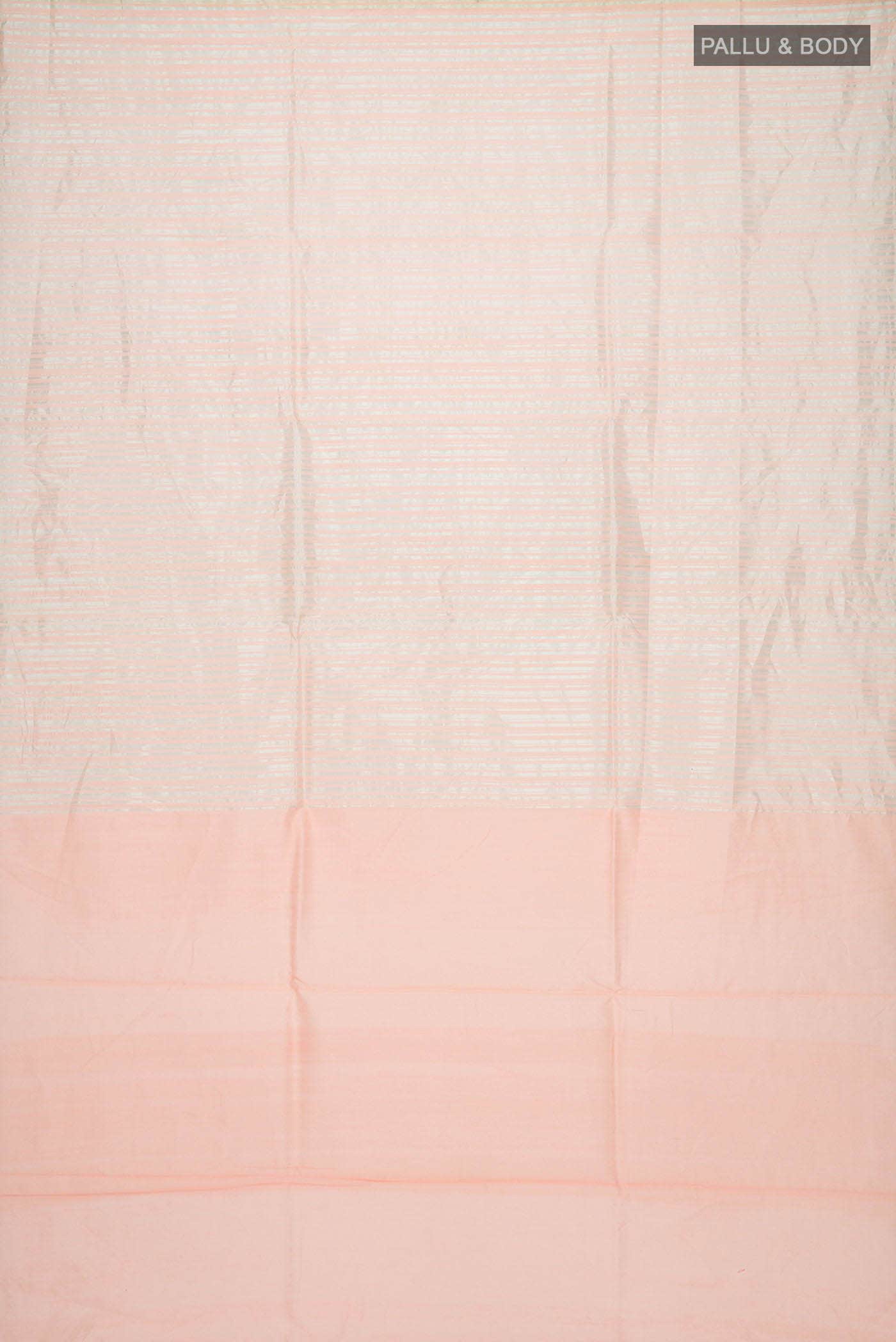 Peach Maheshwari Silk Cotton Saree - Image 2